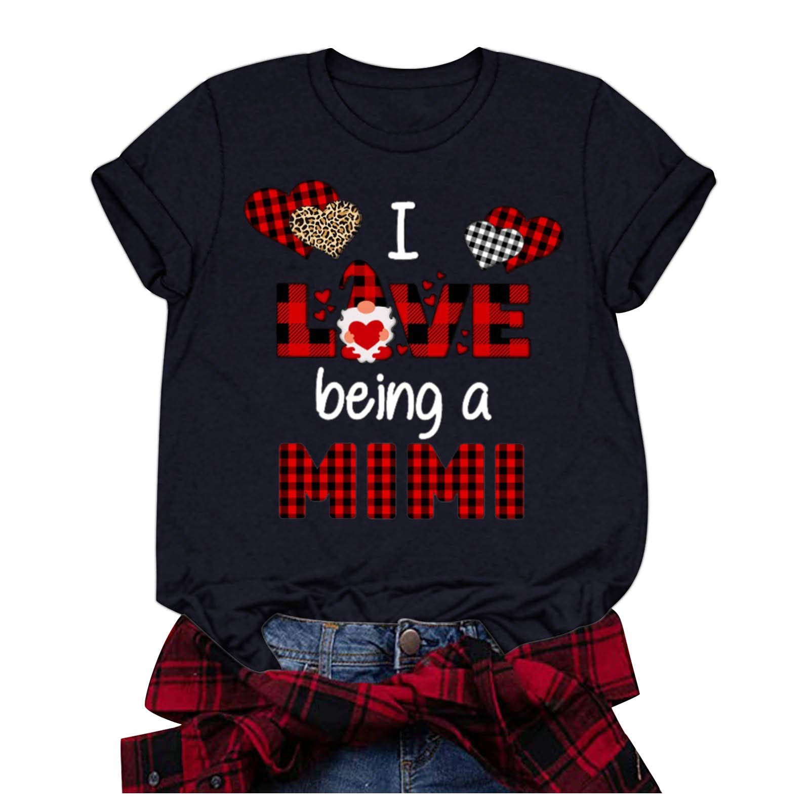 Women's Crewneck Short Sleeve Sweatshirt with Heart Print - Casual Tunic Top for Leggings | Perfect for Yoga, Running & Everyday Wear