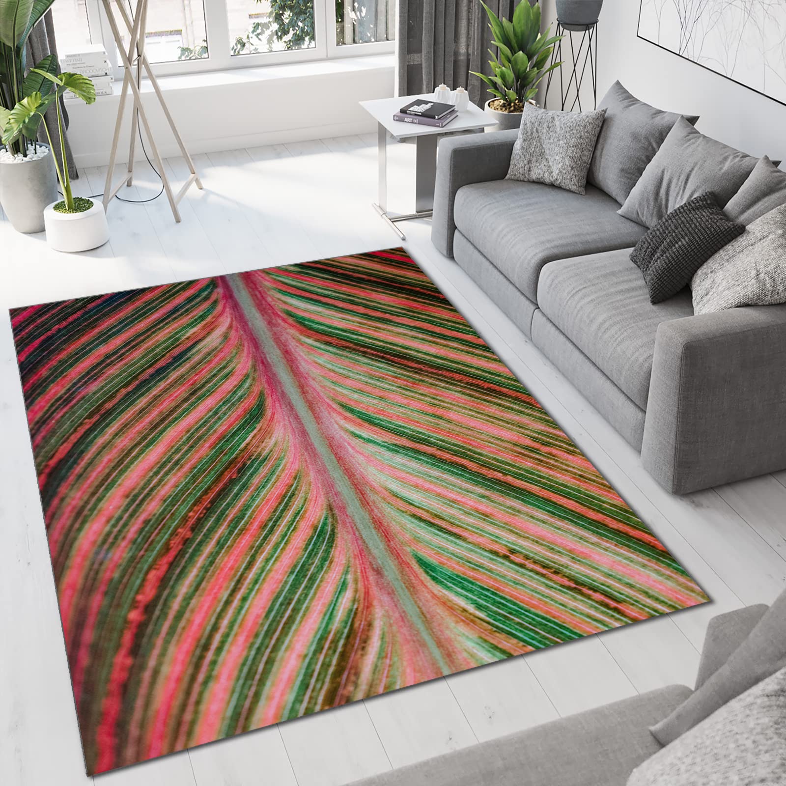 Soft Feather Texture Area Rug - Modern Minimalist Non-Slip Living Room Rug | Durable Floor Protection for Bedroom, Study & Home Decor | 6x8 Feet Plush Carpet for Cozy Spaces