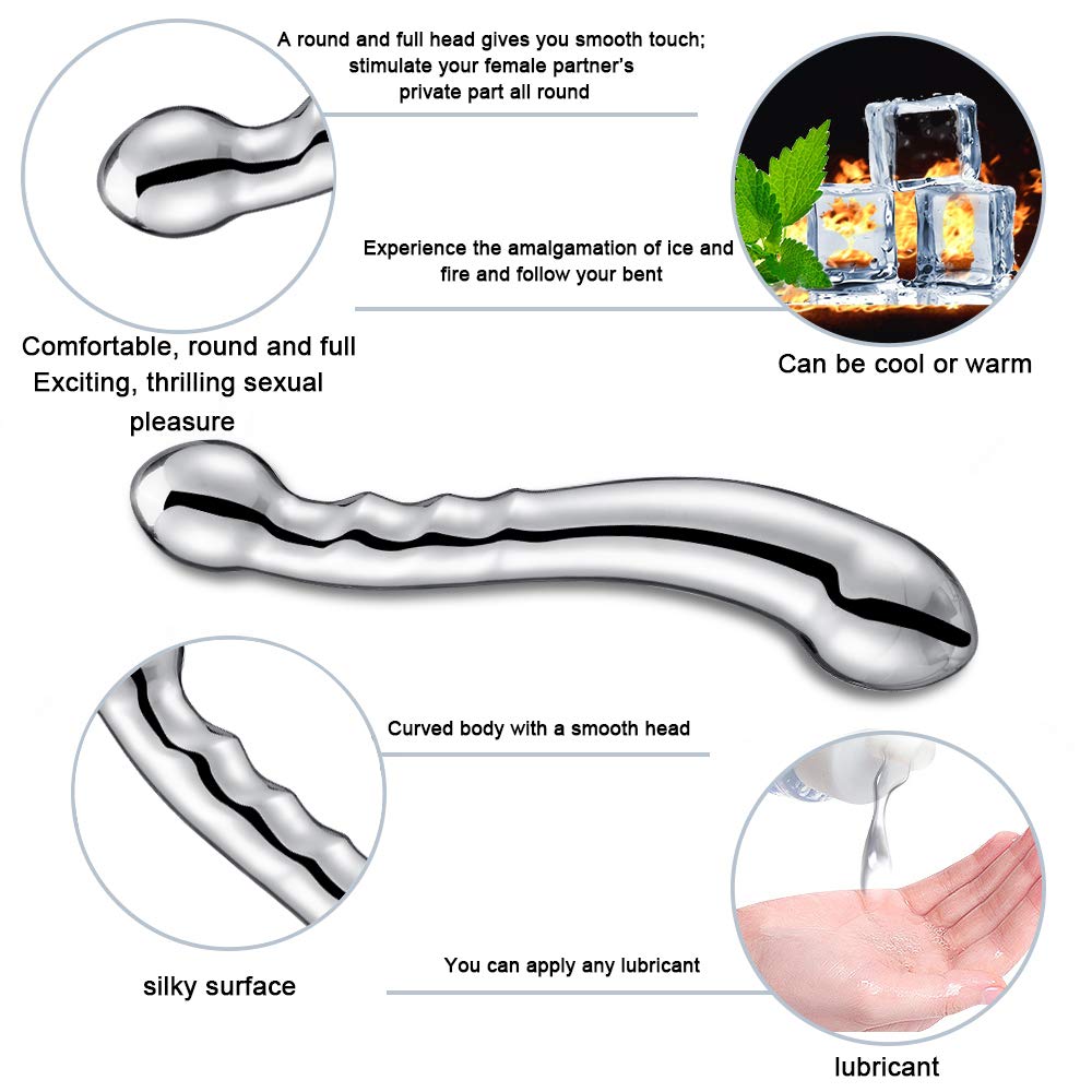 Premium 316 Medical Grade Stainless Steel G-Spot Massage Wand - Heavy Duty Metal Design for Sensual Pleasure & Intimate Wellness - Perfect for Couples Play, Solo Exploration & Spa Relaxation