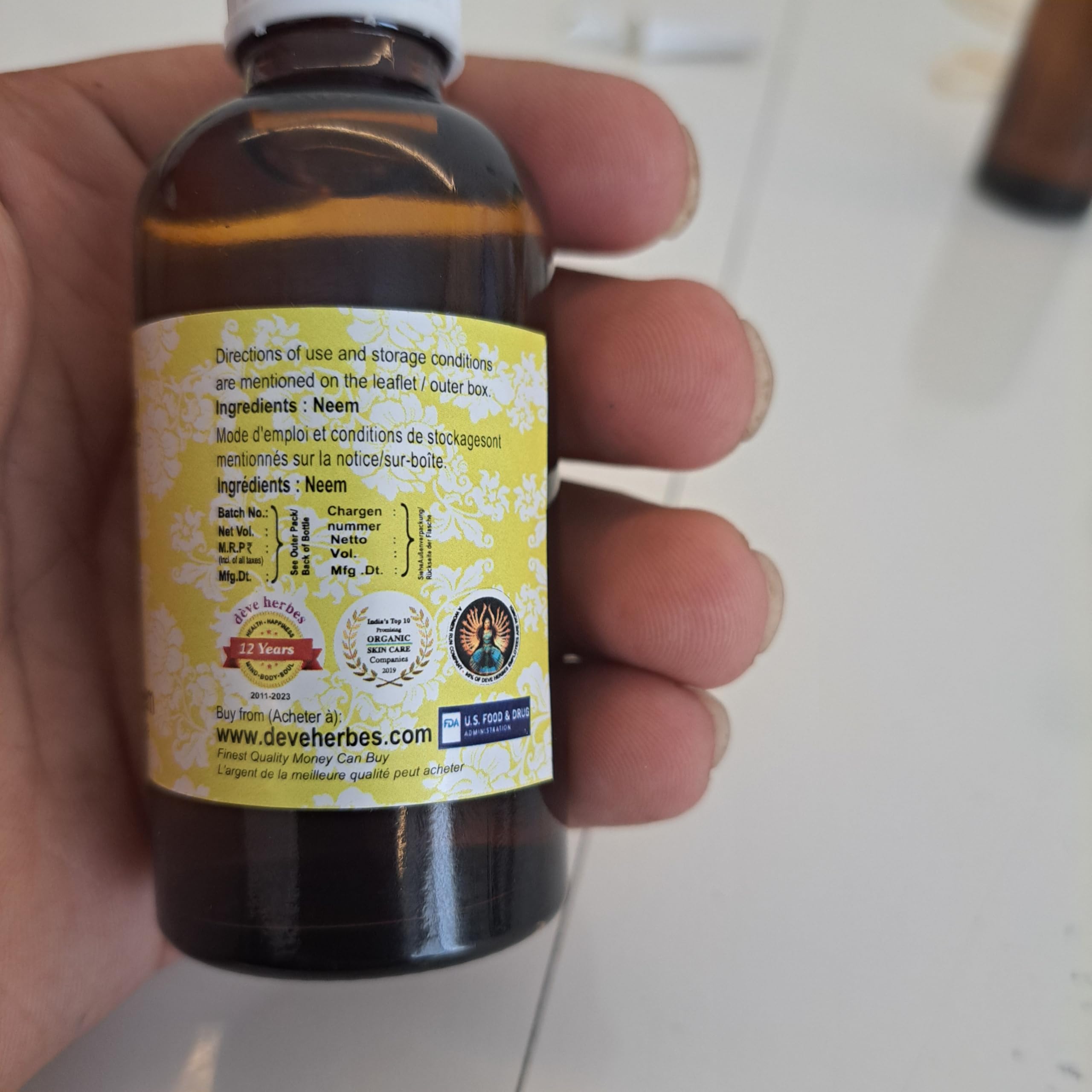 Pure Neem Oil (Azadirachta indica) - 100% Natural, Cold Pressed, Therapeutic Grade - 30ml for Skin, Hair & Plant Care - Organic Neem Oil for Acne, Dandruff & Pest Control