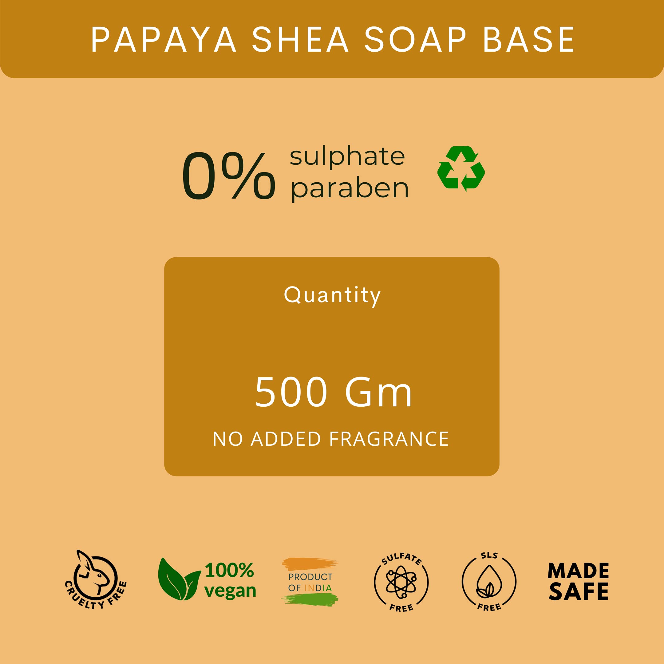 VEDANUM Ultra Premium Papaya Cucumber Melt and Pour Soap Base - 500g, Sulfate & Paraben Free, Natural Soap Making Supplies for DIY, Handmade Soaps, Gifts & Spa Treatments