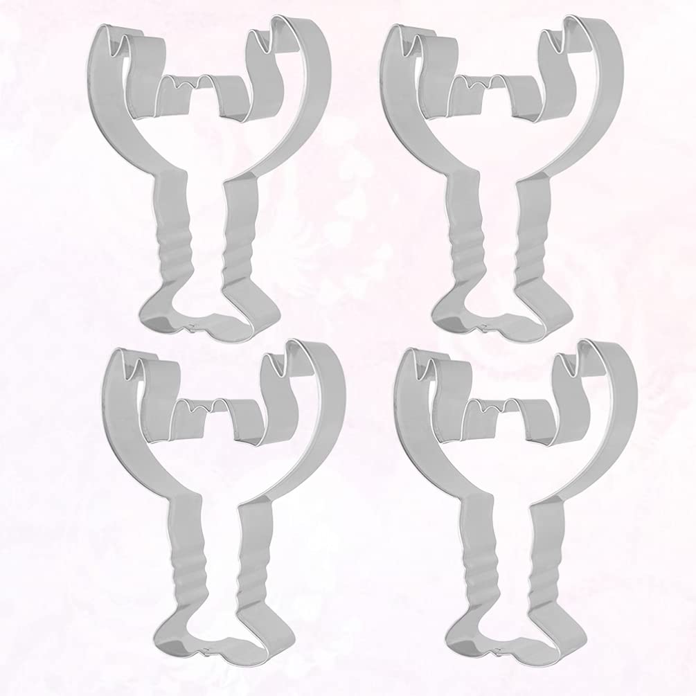 Hemoton 4-Piece Stainless Steel Lobster Cookie Cutters - Baking Molds for Cookies, Fruits, Cakes - Perfect for Birthday Parties, Baking Decorations & Kids Cooking Activities