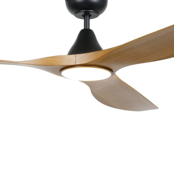 Eglo Surf 60 Inch Ceiling Fan with 20W LED CCT Light - Black Teak Finish - Perfect for Living Room, Bedroom & Outdoor Patio Cooling