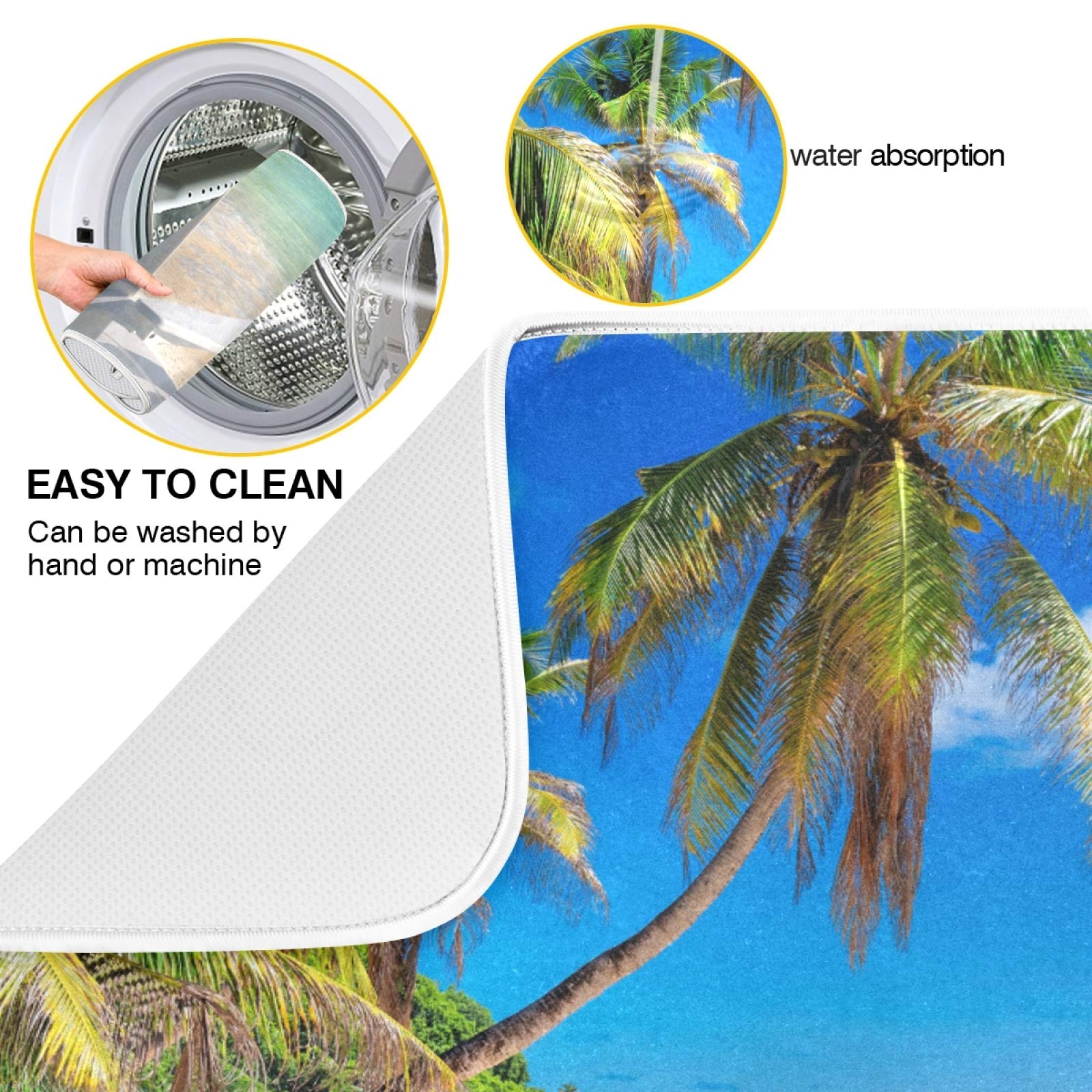 Turquoise Sea Palm Dish Drying Mat - 18