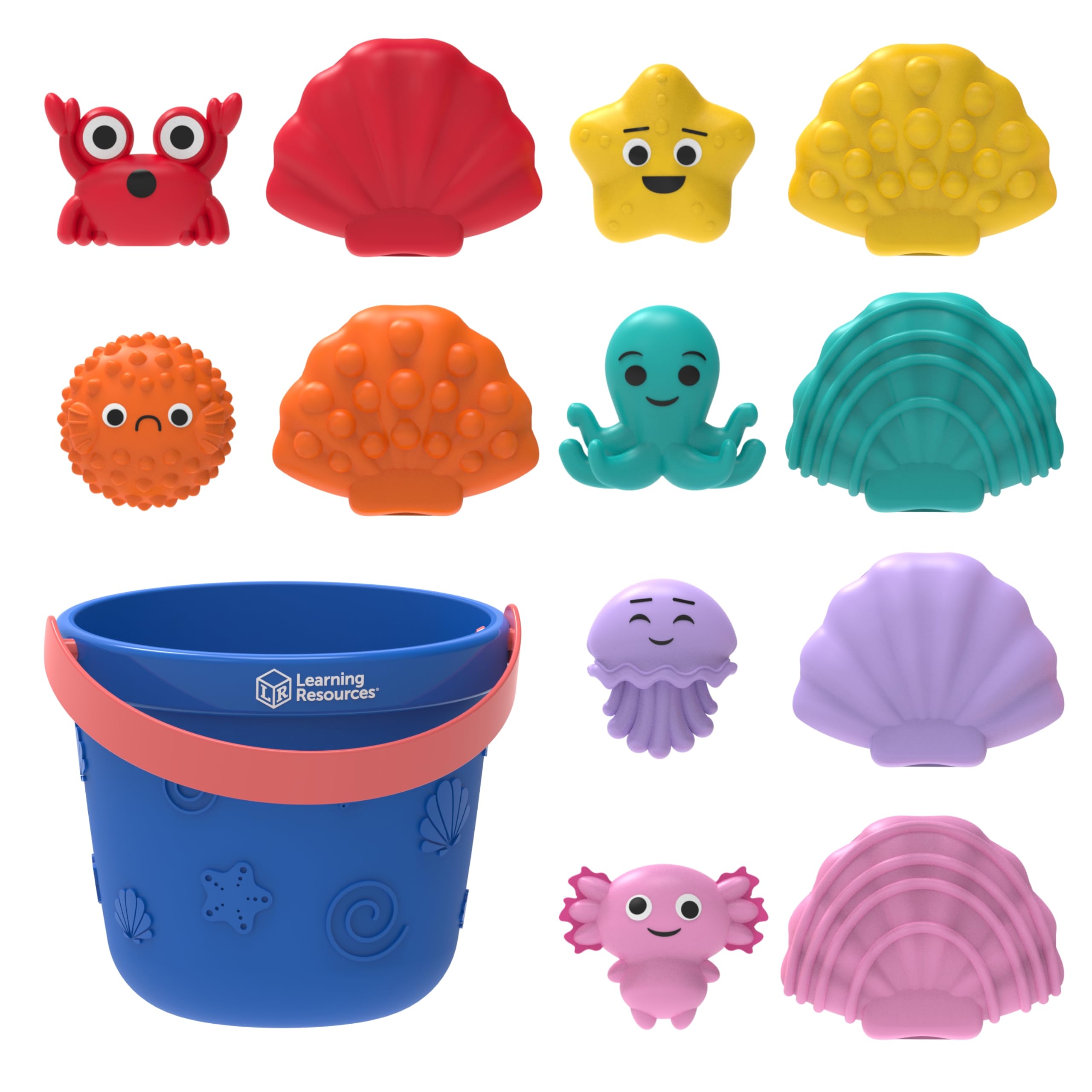 Learning Resources Ocean Emotions Seashells & Animal Figures - Montessori Sensory Toys for Toddlers, Preschool Classroom Must Haves | Sand Play, Beach Games & Easter Gifts for Kids