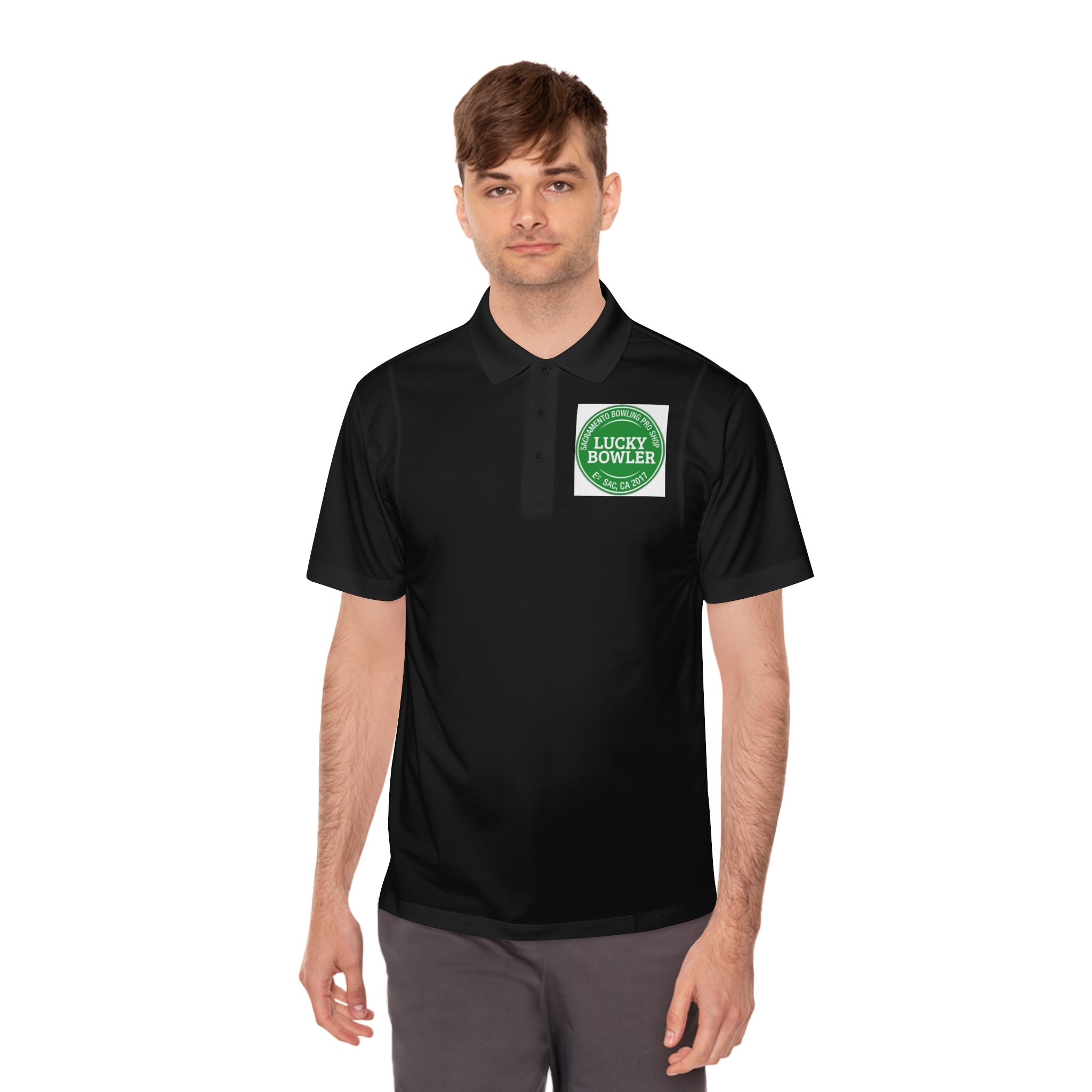 Lucky Bowler Men's Performance Polo Shirt - Moisture Wicking, Breathable & Comfortable Golf & Tennis Shirt for Active Lifestyle | Casual & Athletic Wear for Workouts, Office & Outdoor Activities