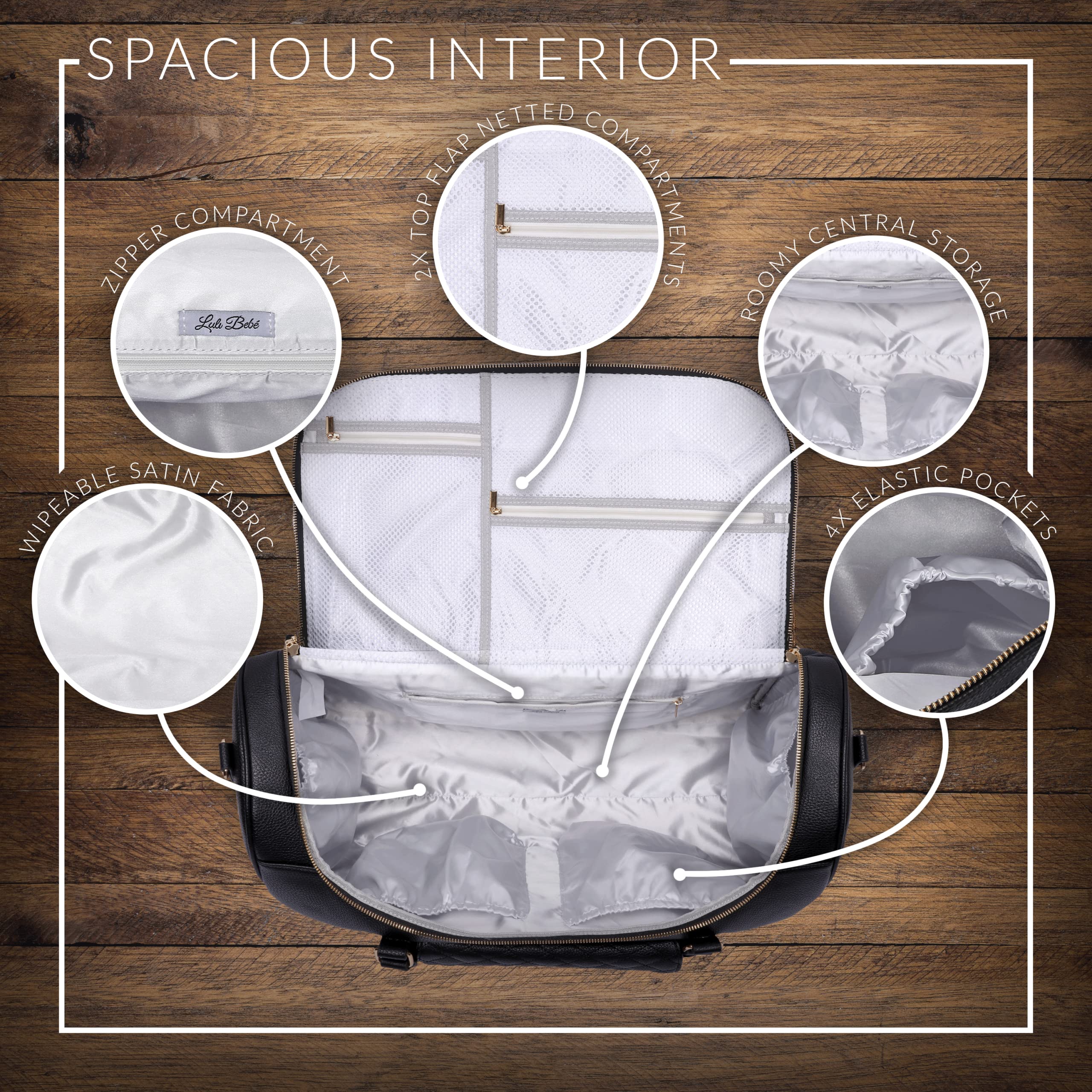 Luli Bebe Monaco Vegan Leather Weekender Bag for Women - Stylish Travel Duffel Carry On Luggage (Pearl White) - Perfect for Weekend Getaways, Business Trips & Airplane Travel