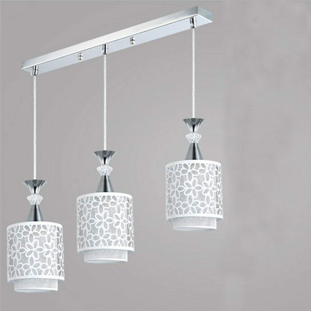 TBVECHI 3-Light Modern LED Pendant Lighting Fixture - Rectangular Chandelier with Petal Design, E27 Socket, Dimmable Ceiling Light for Dining Room, Kitchen Island, Living Room & Bedroom Decor