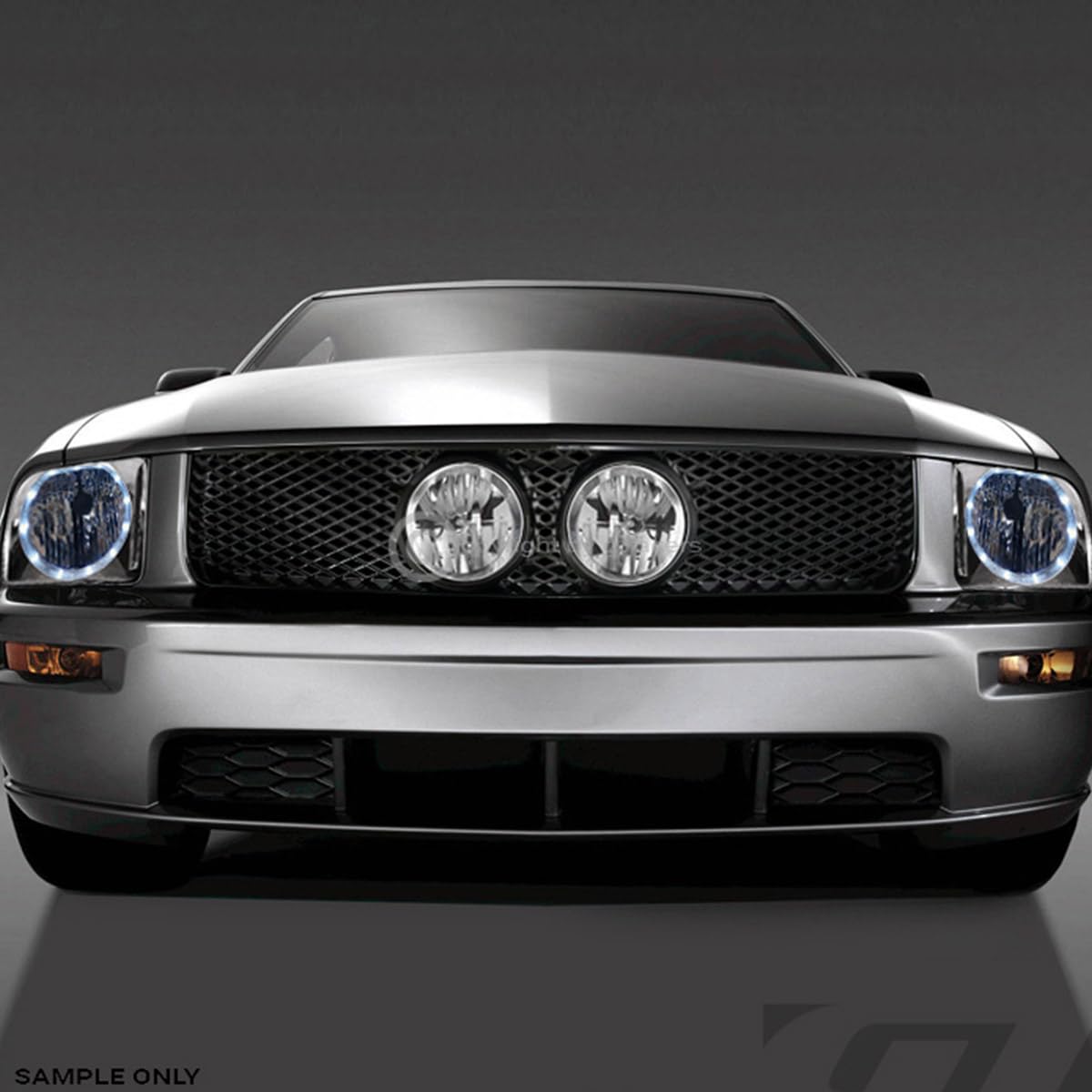 R&L Racing 05-09 Ford Mustang GT Black Mesh Front Hood Bumper Grill Grille with Fog Light Holes | High-Performance Upgrade for Street & Track Racing