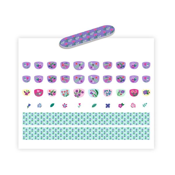 Djeco Petite Fleur Nail Stickers - Floral Nail Art Decals for Women & Girls - Perfect for Parties, Weddings & Everyday Nail Decor