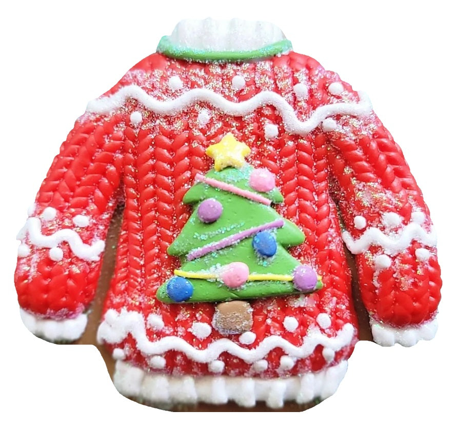 3.75 Inch Ugly Christmas Sweater Cookie Ornament - Festive Holiday Decor for Xmas Tree, Party & Gift Exchange