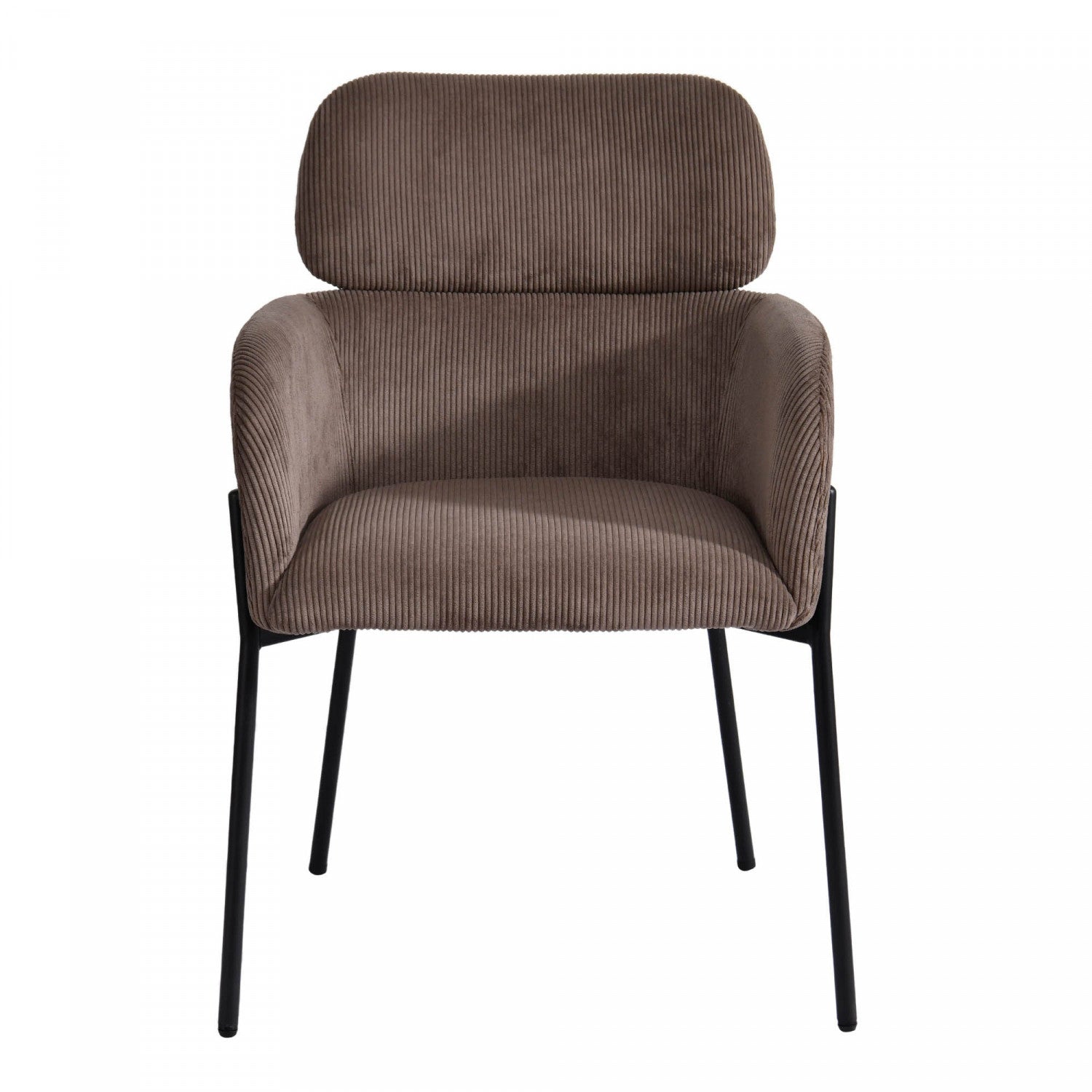 Celon Dining Chair - Corduroy Brown Upholstered Seat, Modern Kitchen & Dining Room Furniture for Home & Restaurant Use