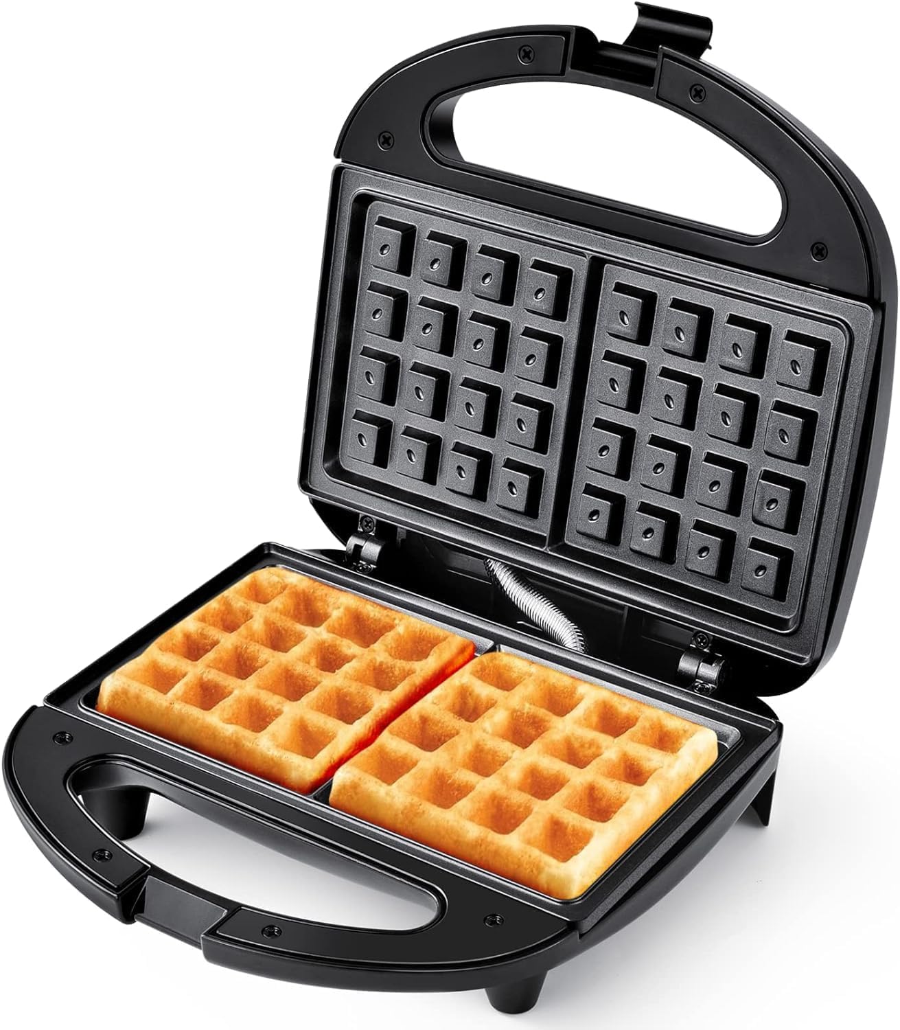 Non-Stick Electric Waffle Maker 750W - Automatic Temperature Control, LED Indicators, BPA-Free (Black) - Perfect for Breakfast, Brunch & Family Gatherings