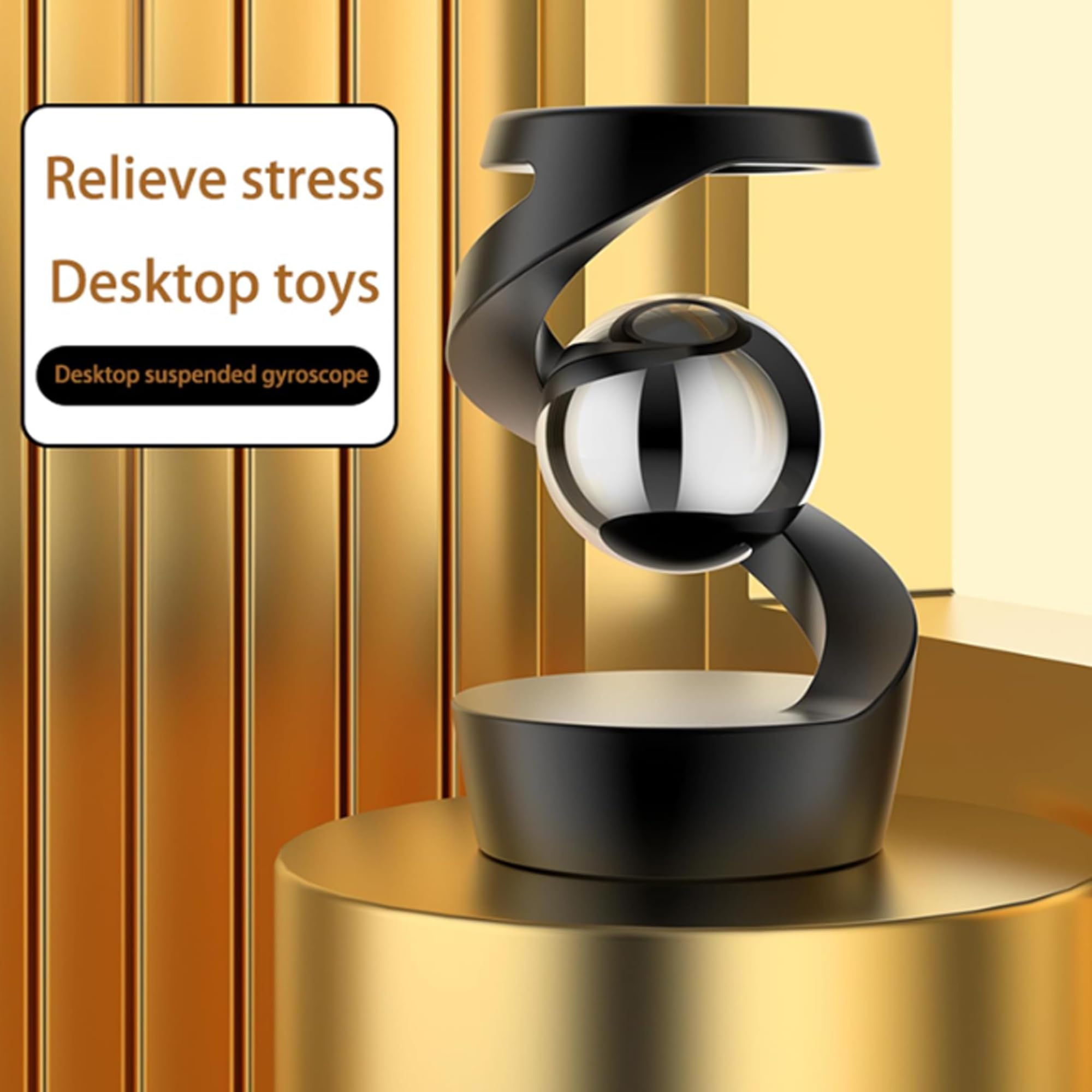 Kinetic Desk Toys for Adults - Metal Fidget Spinner for Office Stress Relief & Focus - Gray Rose Gold Anxiety Relief Gadget for Work, Study & Home Use
