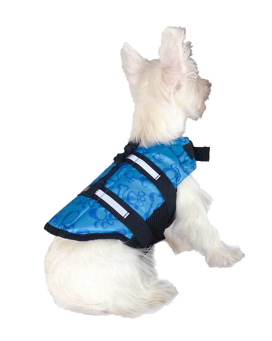 GabeFish Dog Life Jacket - Safety Vest with Reflective Strips & Harness for Small Dogs (XS) - Perfect for Swimming, Boating & Water Activities