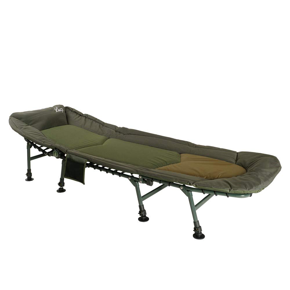 Lucx® XL 8-Leg Fishing Bed Chair - Heavy Duty Angling & Garden Lounge Chair (210x80x33cm) - Perfect for Carp Fishing, Camping & Outdoor Relaxation