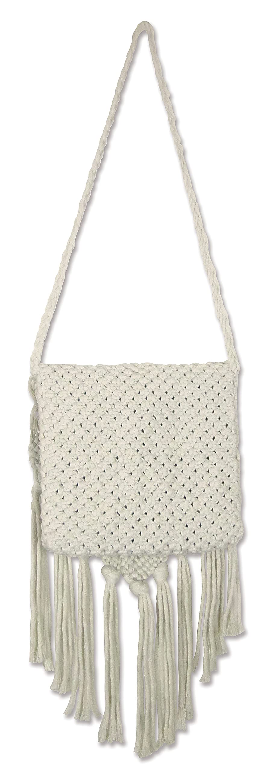 Macrame Purse Making Kit - DIY Handmade Craft Kit for Beginners, White | Perfect for Home Decor, Gift Making & Boho Style Accessories