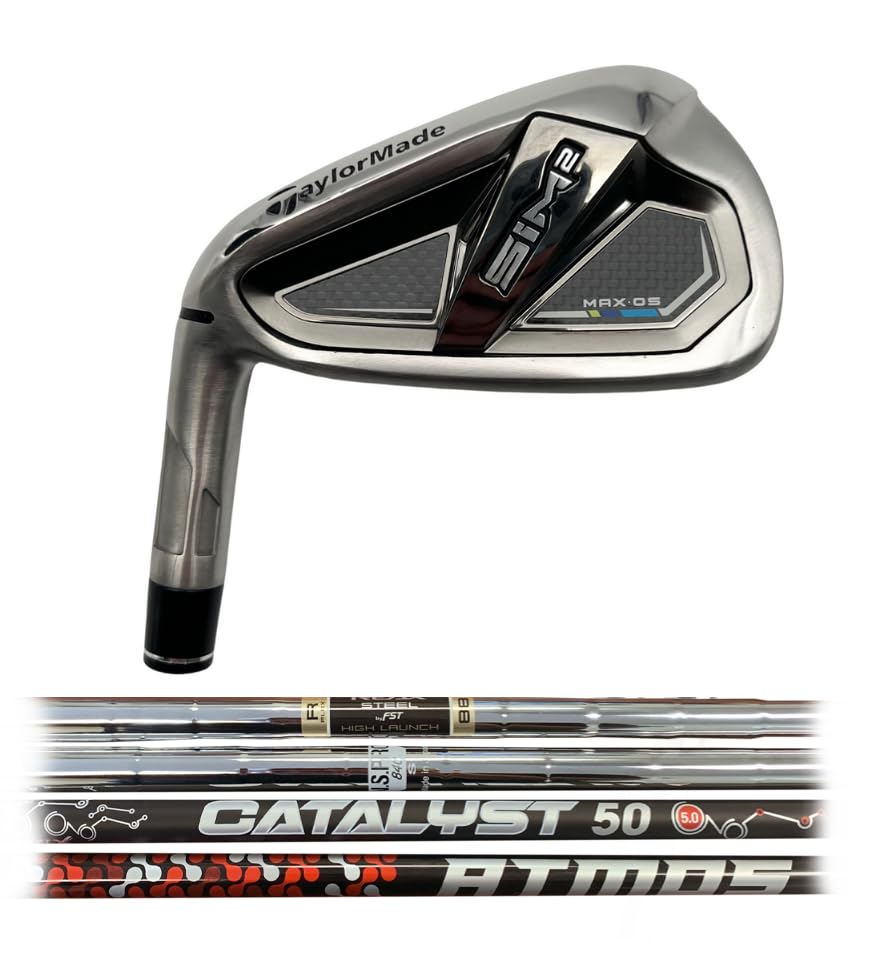 TaylorMade SIM 2 Max OS Left Handed Golf Iron Set & Wedge - Forged Steel Clubs for Men's Right to Left Swing - Perfect for High Handicappers & Game Improvement on Fairways & Roughs