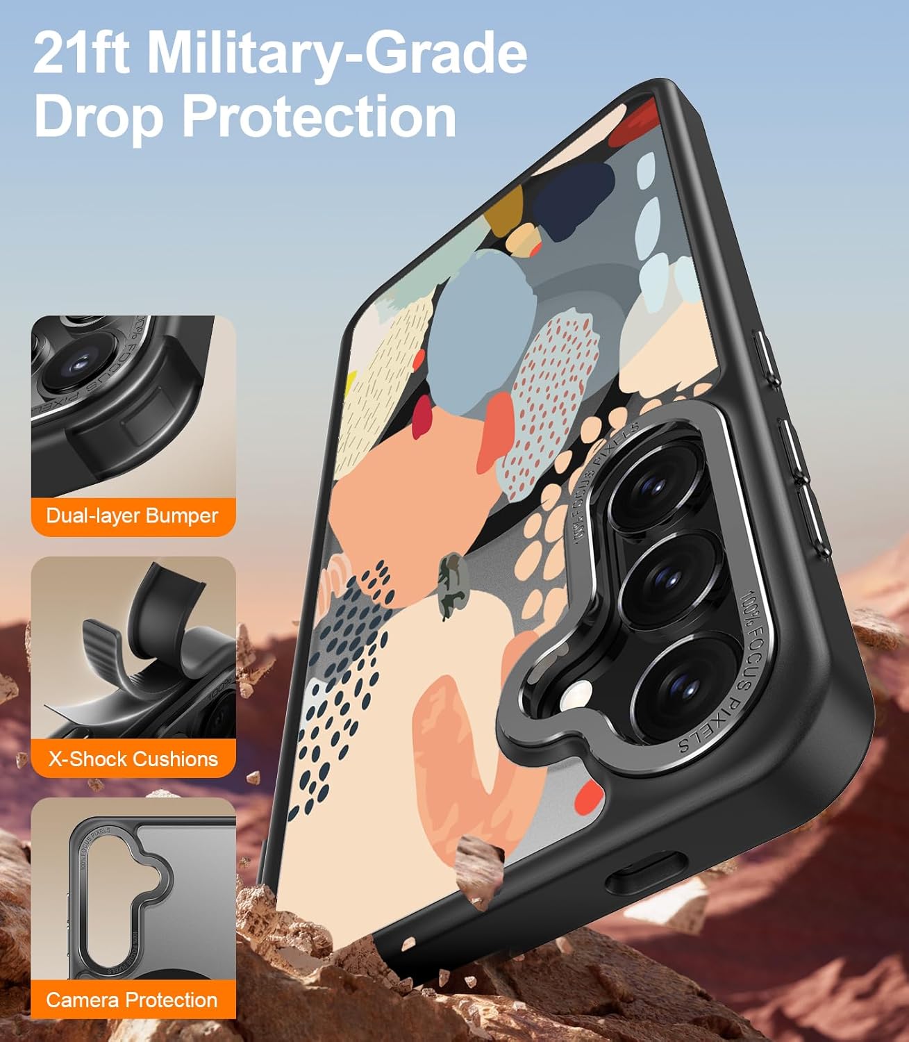 Samsung Galaxy S25 Ultra Shockproof Case - Translucent Matte Finish for Protection | Slim Fit, Anti-Scratch Cover for Everyday Use, Travel & Outdoor Activities