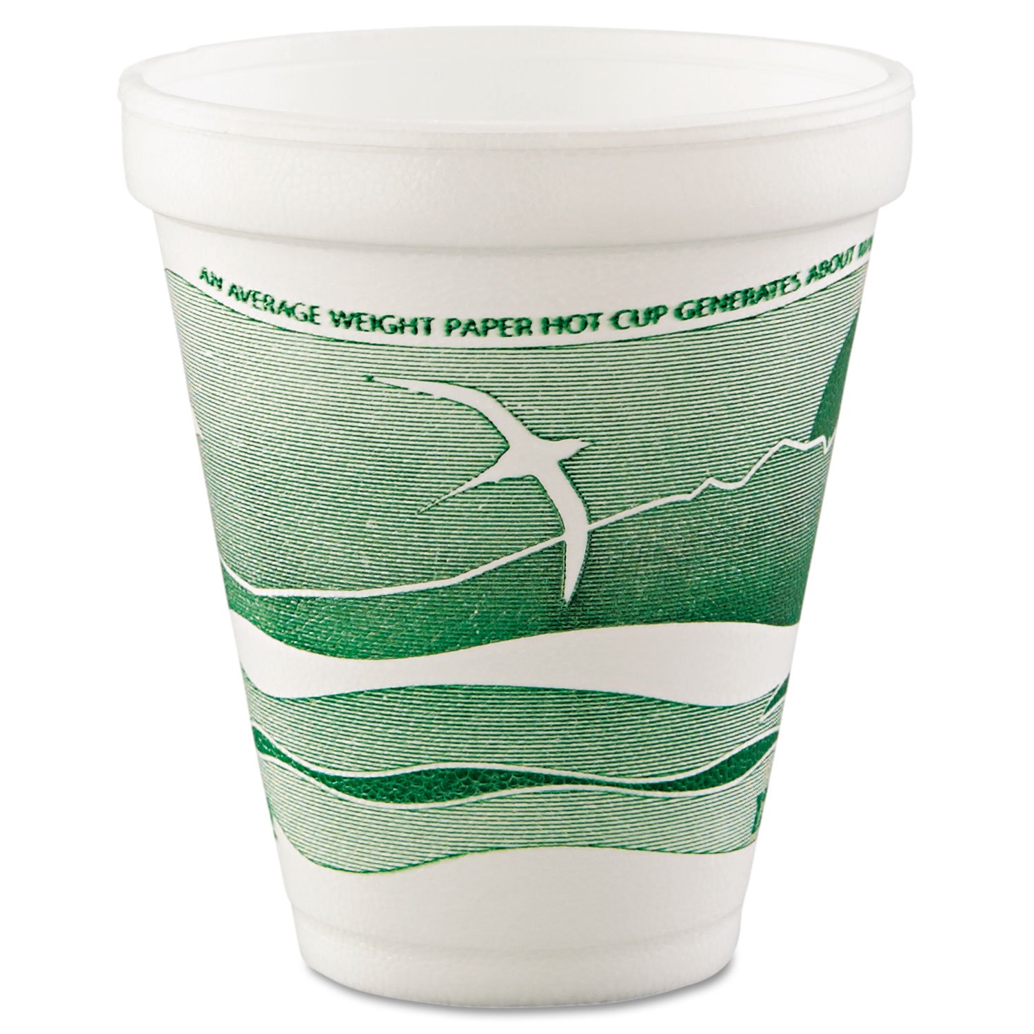 Horizon 12oz Hot & Cold Foam Drinking Cups - Green/White, 25 Cups per Bag (40 Bags per Carton) - Perfect for Coffee Shops, Restaurants, and Takeout Beverages