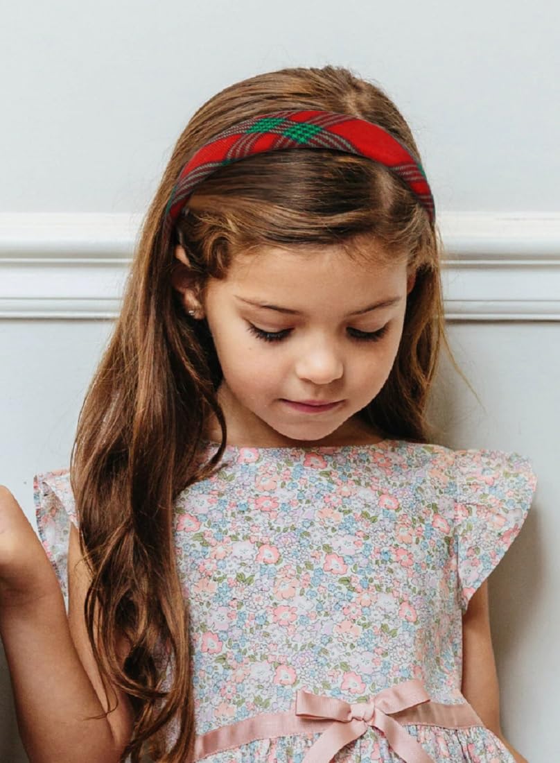 Festive Christmas Headbands for Women - Red Plaid Velvet Padded Hair Accessories (1 Inch Thick) | Holiday Party Hair Bands for Women & Girls | Perfect for Christmas Gatherings, Family Photos & Winter Celebrations