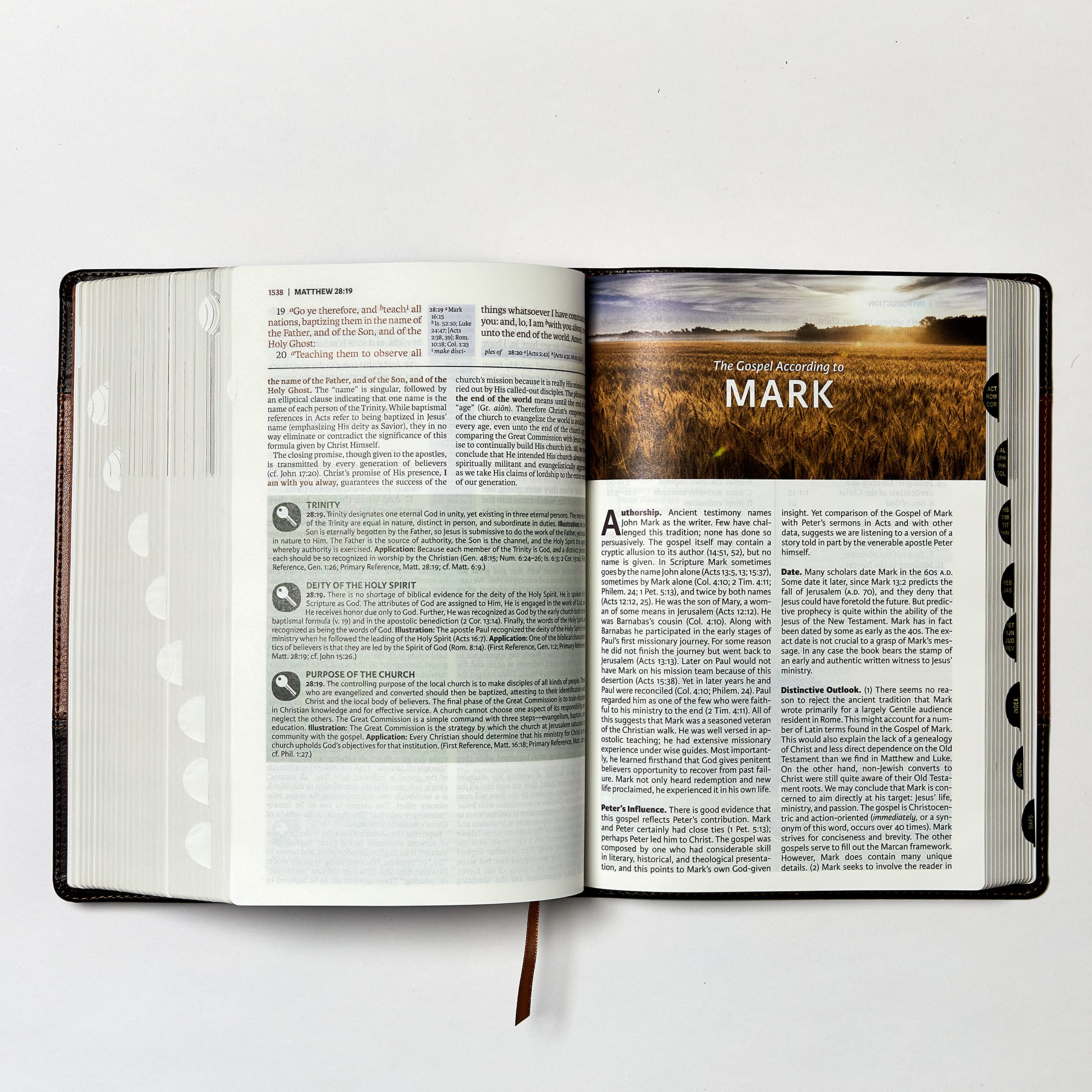 KJV The King James Study Bible - Bonded Leather, Brown, Thumb Indexed, Red Letter, Full-Color Edition | Holy Bible King James Version | Perfect for Church, Bible Study & Personal Devotion