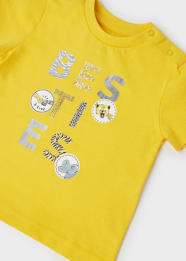 Best Baby Boy Short Sleeve T-Shirt - Soft Cotton Yellow Tee for Toddlers & Infants - Perfect for Playdates, Family Outings & Everyday Comfort