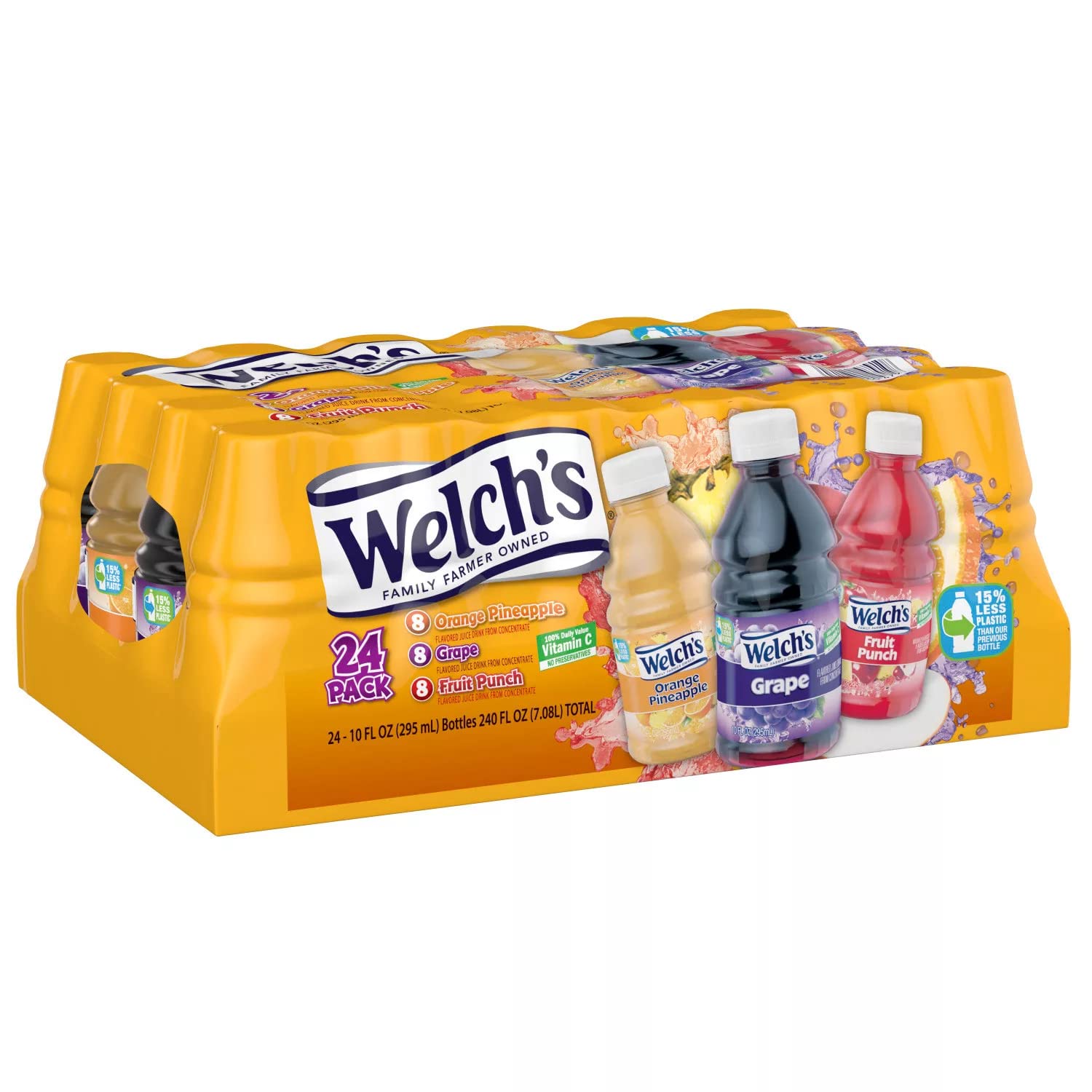 Welch's Fruit Snacks Variety Pack - Orange Pineapple, Grape & Fruit Punch - No Preservatives, High in Vitamin C - 2 Pack (10oz x 24) - Perfect for School Lunches, Office Snacks & On-the-Go Energy Boost