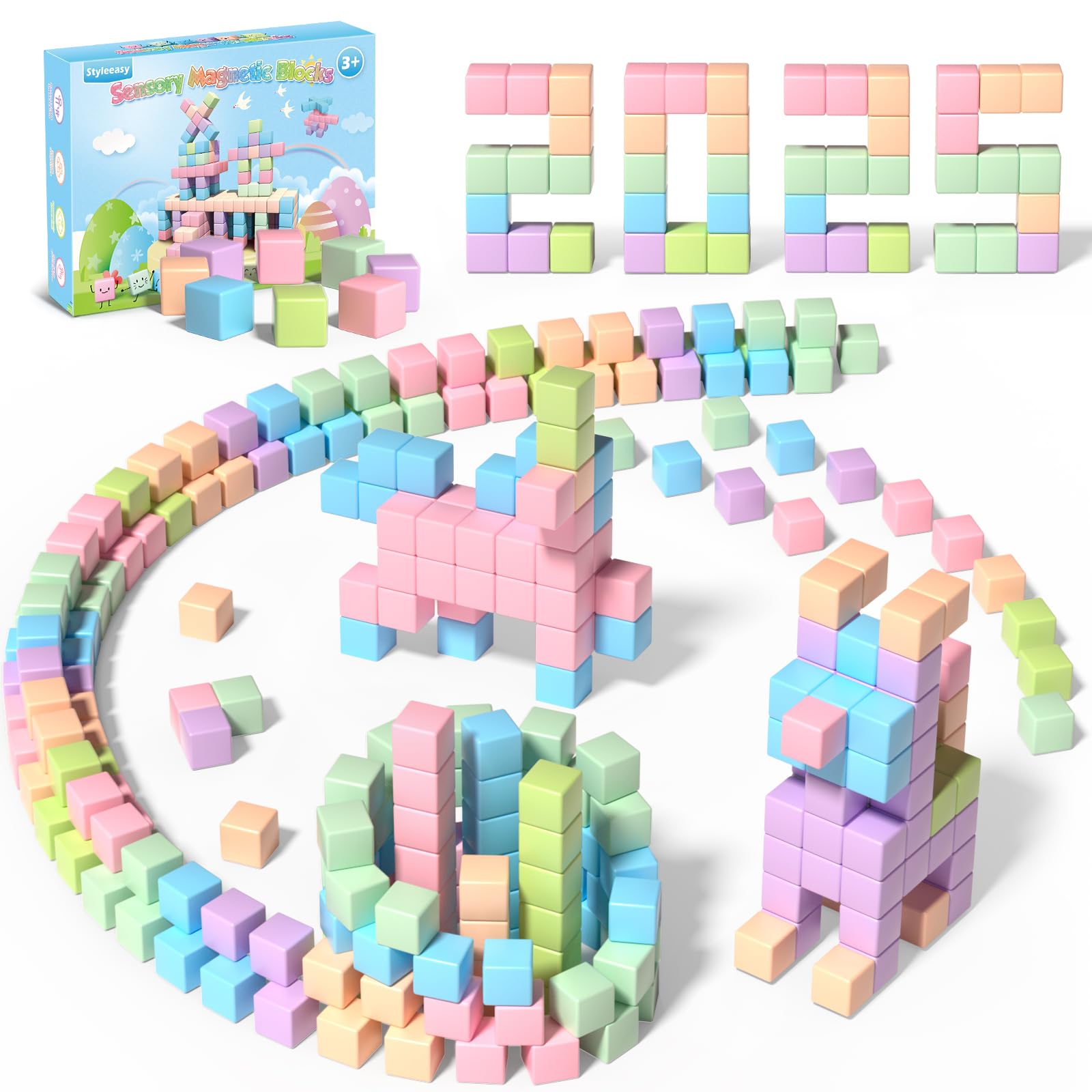 30PCS Magnetic Building Blocks for Kids - Waterproof STEM Toys with Macaron Colors, Sensory Autism Toys for Preschool Classroom, Educational Toys for 3 4 5 6 Year Old Boys & Girls - Perfect for Creative Play & Learning Activities