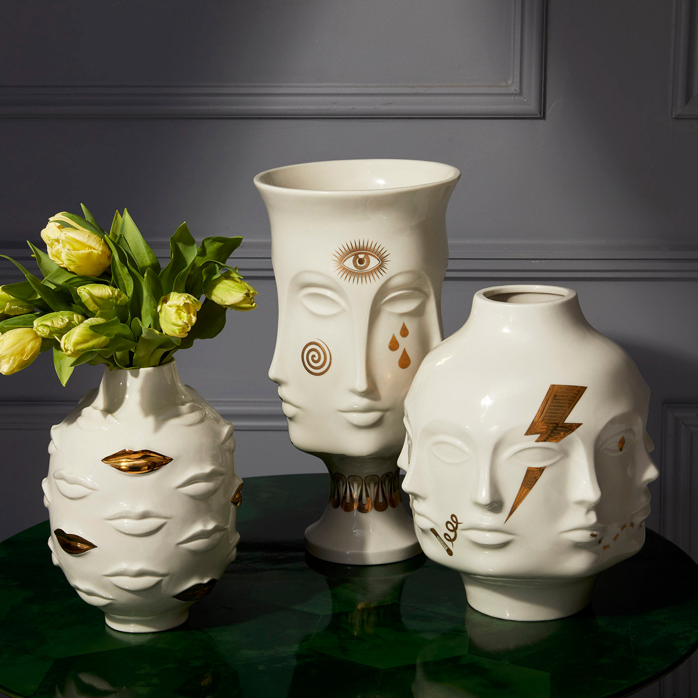 Gilded Dora Maar Large Vase - Elegant Home Decor for Living Room, Dining Table & Luxury Interior Design