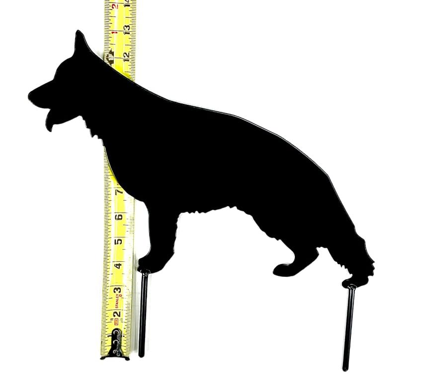 German Shepherd Dog Metal Art Yard Stake - 14