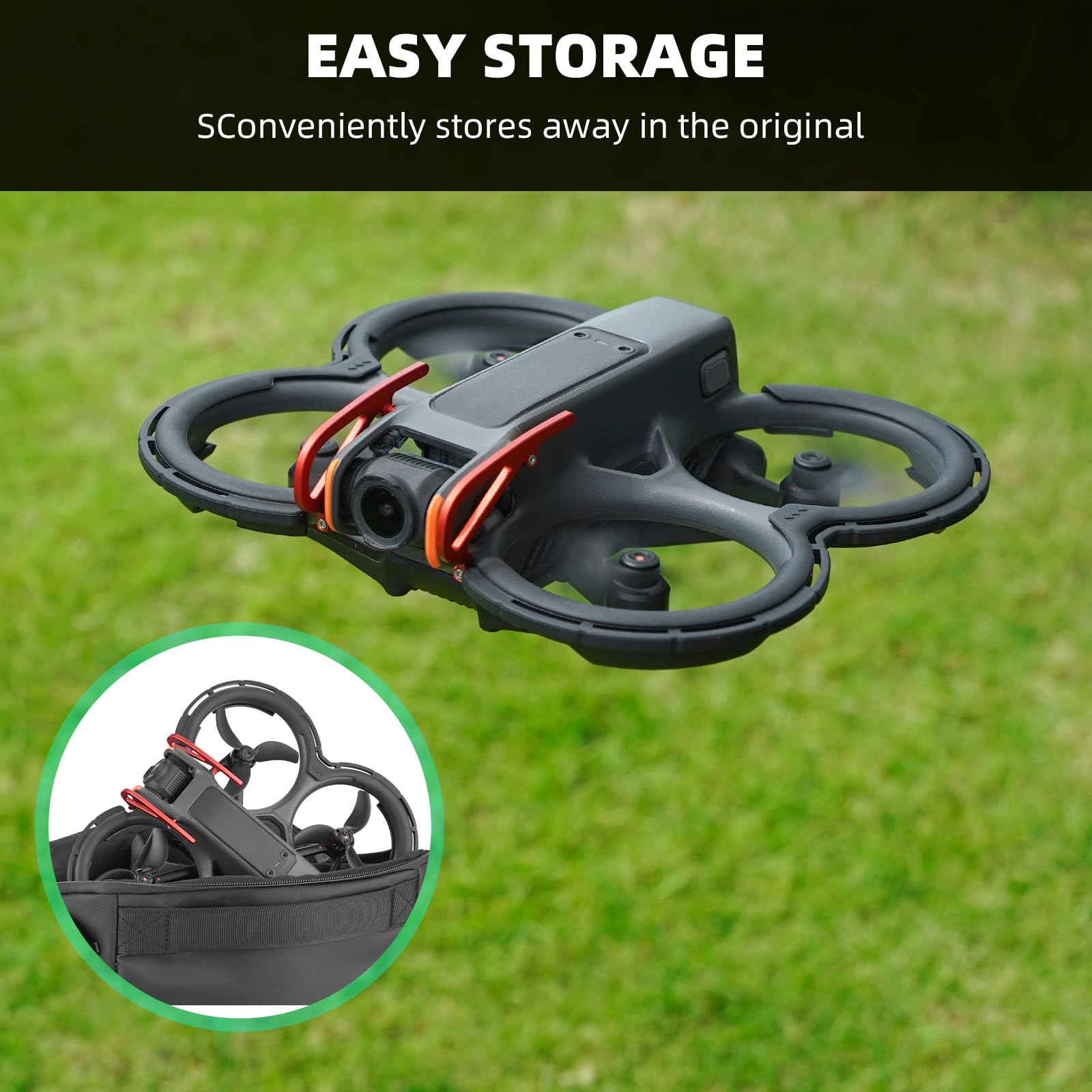 DJI Avata 2 Bumper Guards & Propeller Protector - Anti-Collision Ring Cover for Fly More Combo (Green) - Perfect for Indoor Flying, Drone Racing & Aerial Photography Protection