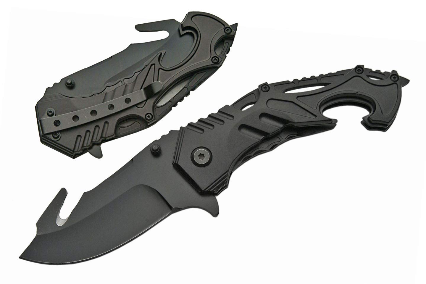 SZCO Supplies 300287-BK Black Tactical Folding Knife with Assisted Opening - Perfect for Camping, Hiking, Survival & Everyday Carry (EDC)