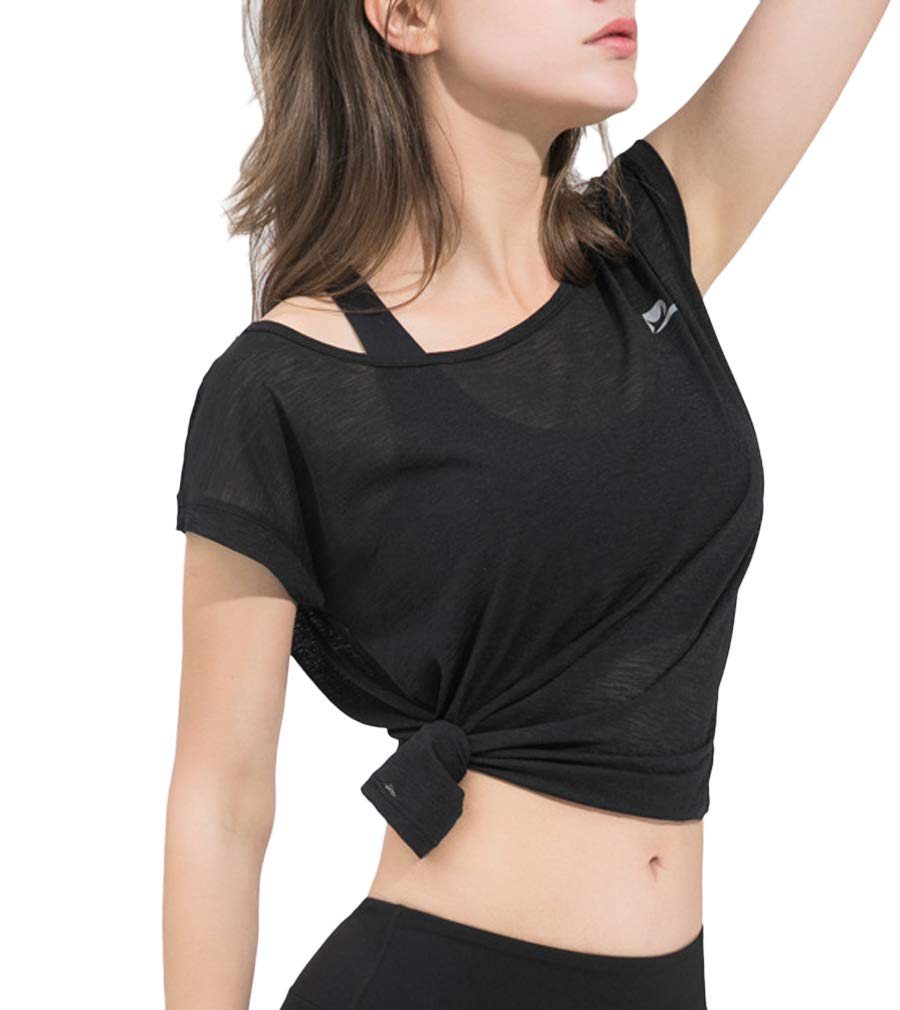 Lukitty Women's Yoga Tank Top - Breathable Workout Shirt for Gym, Running & Activewear | Comfortable Crop Top for Yoga, Pilates & Fitness Training