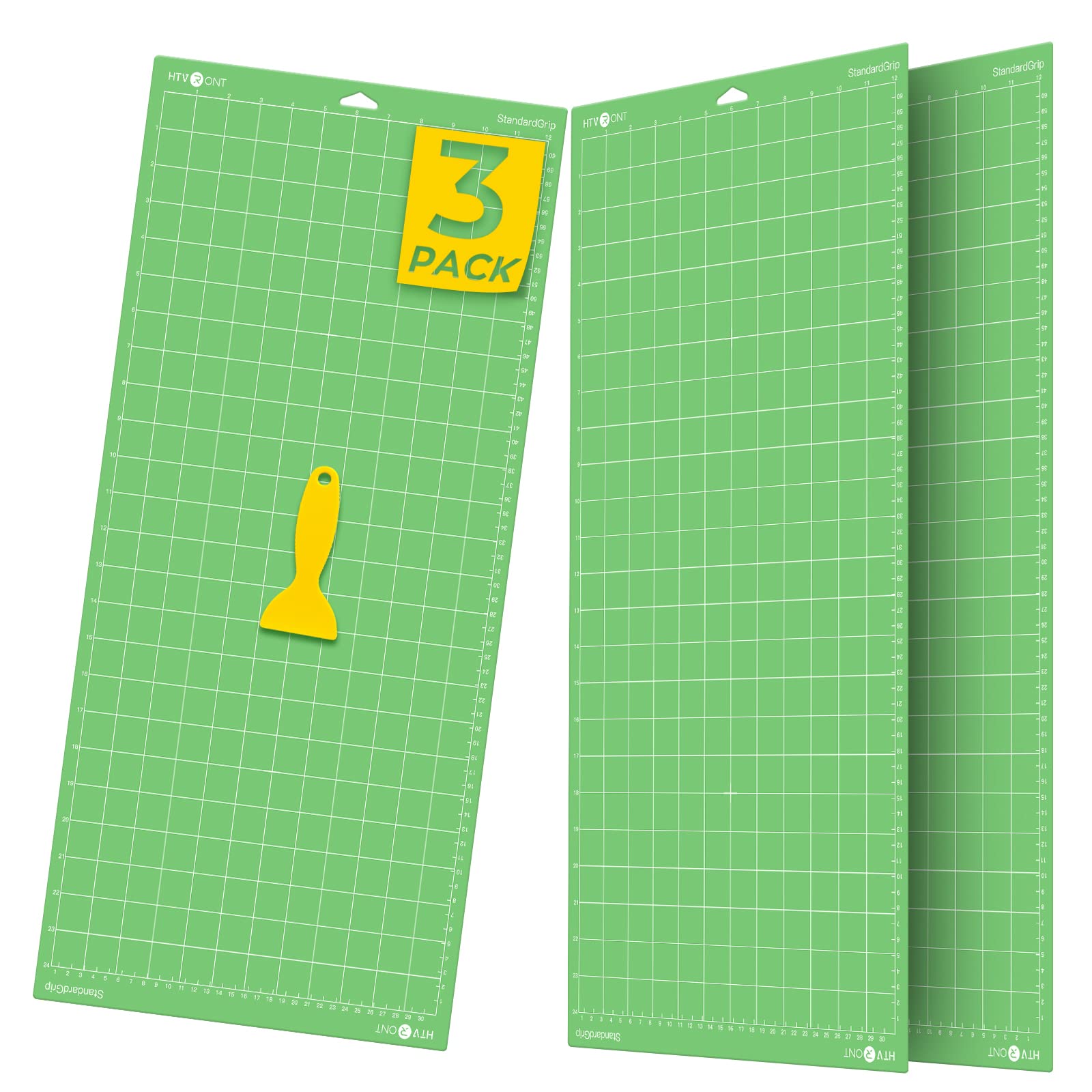 HTVRONT Standard Grip Cutting Mat 12x24 Inch - 3 Pack Replacement Mats for Cricut Maker 3, Maker, Explore 3, Air 2 & One - Self-Healing Quilting & Craft Cutting Mat with Strong Adhesive - Perfect for Vinyl, Paper, Fabric & DIY Projects