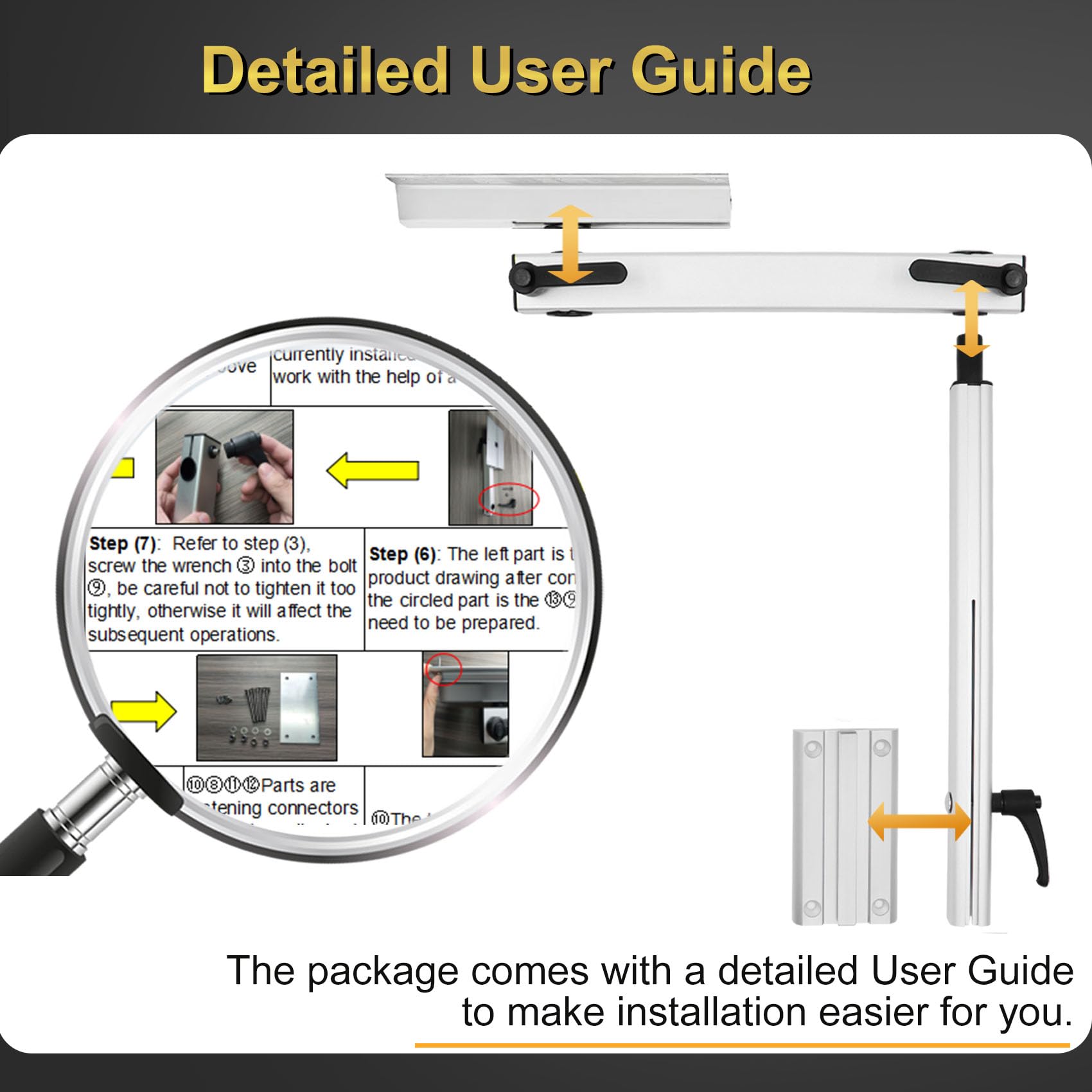 Adjustable RV Table Leg - 360° Rotating Aluminum Alloy Removable Table Leg with Height Adjustment for Caravans, Motorhomes & Yachts | Easy Installation for Dining, Work & Leisure Spaces