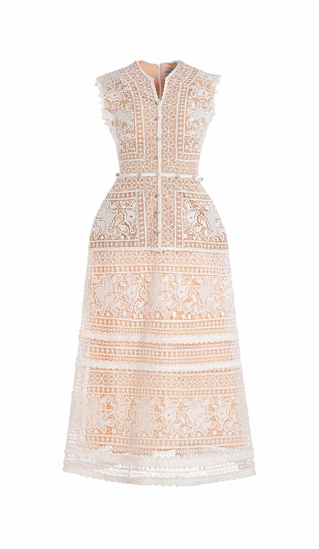 Elegant A-Line Sleeveless Silk Lace Midi Dress for Women - Perfect for Weddings, Cocktail Parties & Special Occasions