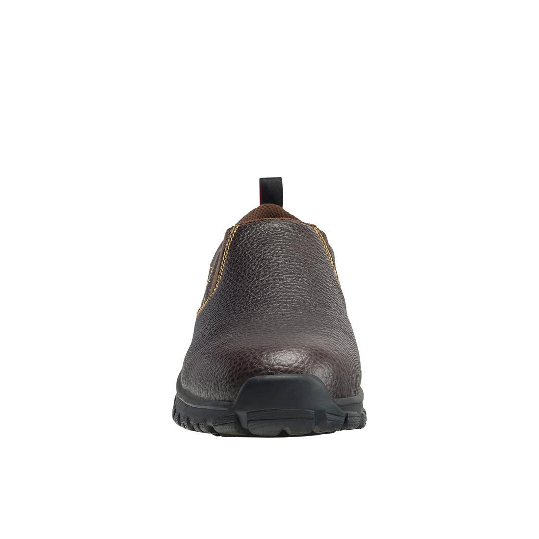 SD10 Alloy Toe Slip-On Work Shoes for Men - Lightweight Safety Shoes with Steel Toe Cap, Non-Slip Sole - Perfect for Construction, Warehouse & Industrial Work (Brown)
