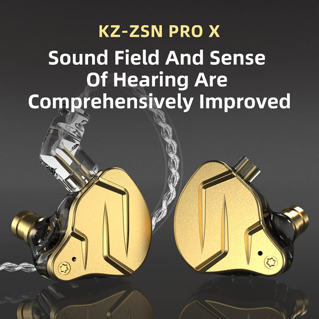 KZ ZSN Pro X Hybrid 1BA+1DD Dual Driver IEM Wired Earbuds - HiFi In-Ear Monitor Headphones for Gaming, Sports & Music | Compatible with Phone, Computer, Tablet (Perfect for Esports, Workouts & Commuting)