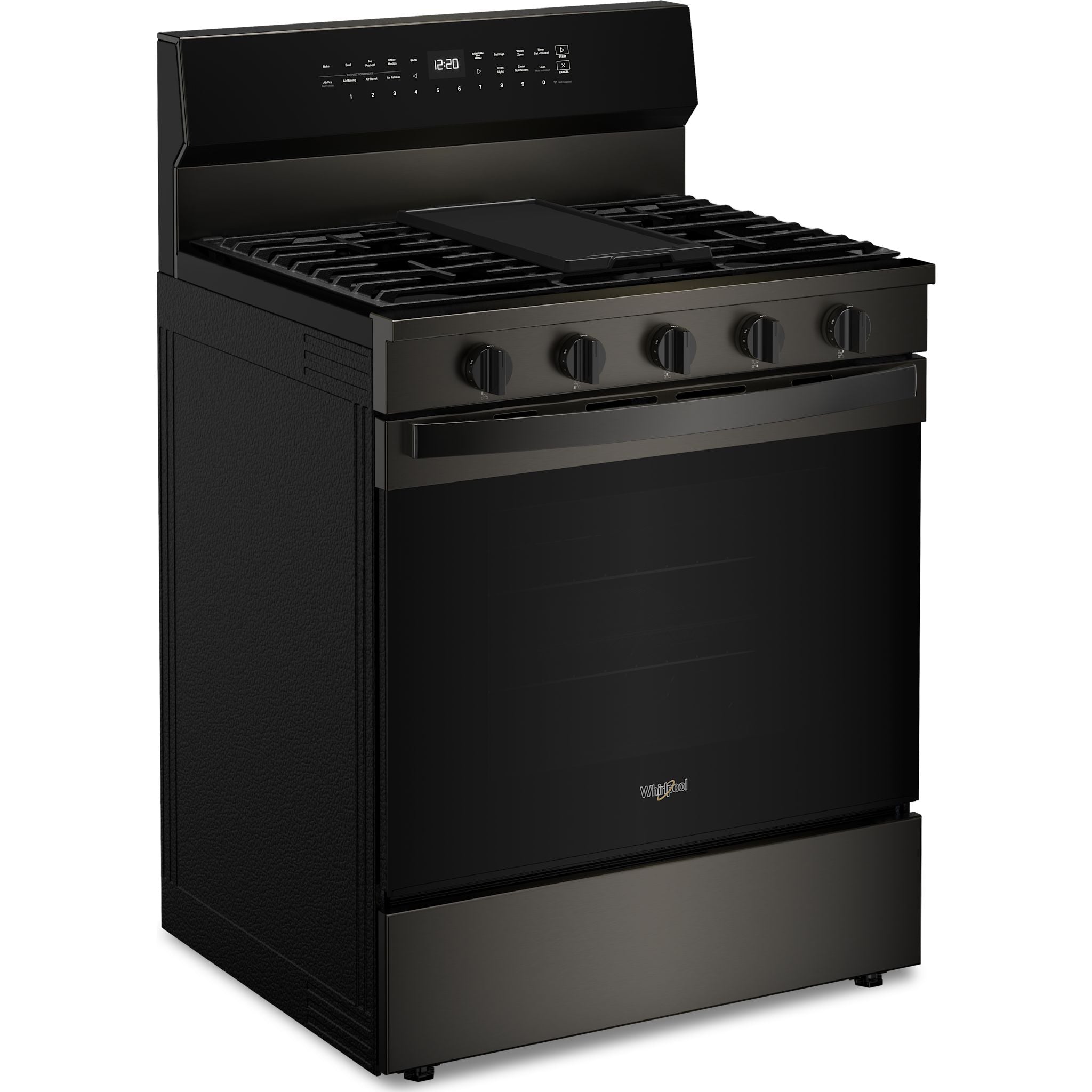 Whirlpool 30-Inch Gas Range with Black Stainless Finish (WFGS7530RV) - Perfect for Modern Kitchens & Home Cooking