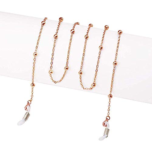 Vintage Eyeglass Chains - Non-Slip Metal Strap, 2 Pack Gold - for Reading & Sunglasses