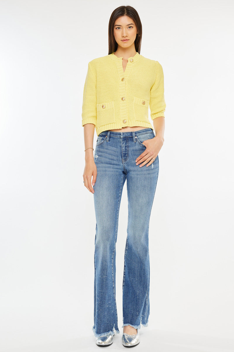 Jennie Medium Rise Wide Leg Jeans for Women - Trendy High Waist Flared Denim Pants - Perfect for Casual Outfits, Street Style & Everyday Wear