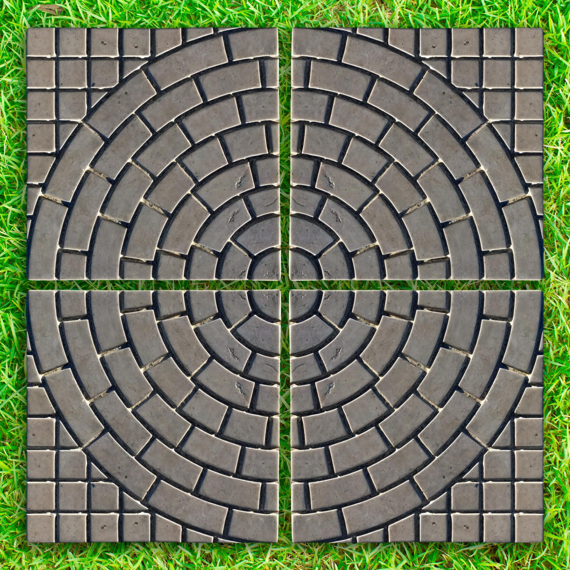 **4-Piece Large Plastic Concrete Molds Set for Patio Paving - Reusable Cobblestone Pathmaker & Walkway Stampcrete Forms - Perfect for DIY Garden Paths, Driveways & Landscaping Projects**