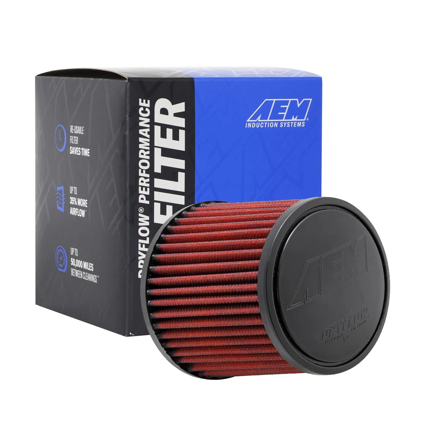 AEM Universal Washable Air Filter Cone Type - 2.5