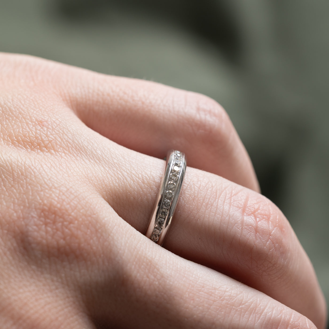 Channel Set Semi Eternity Diamond Wedding Band Ring - 0.50ctw Round Cut Diamonds in 14K White Gold - Size 5 - Perfect for Anniversary Gifts, Bridal Jewelry & Special Occasions