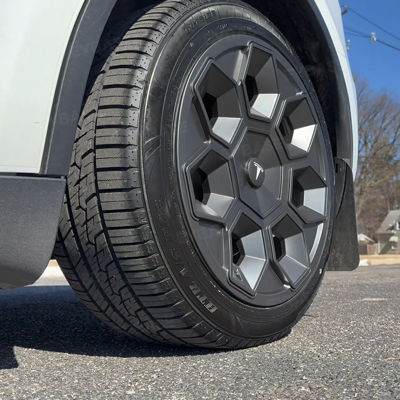 Tesla Model Y 19-Inch Hex Wedge Wheel Covers - Matte Black Honeycomb Hubcaps with Rim Protector | Stylish & Durable Alloy Wheel Covers for Enhanced Protection & Performance | Perfect for Daily Commute, Road Trips & Car Customization