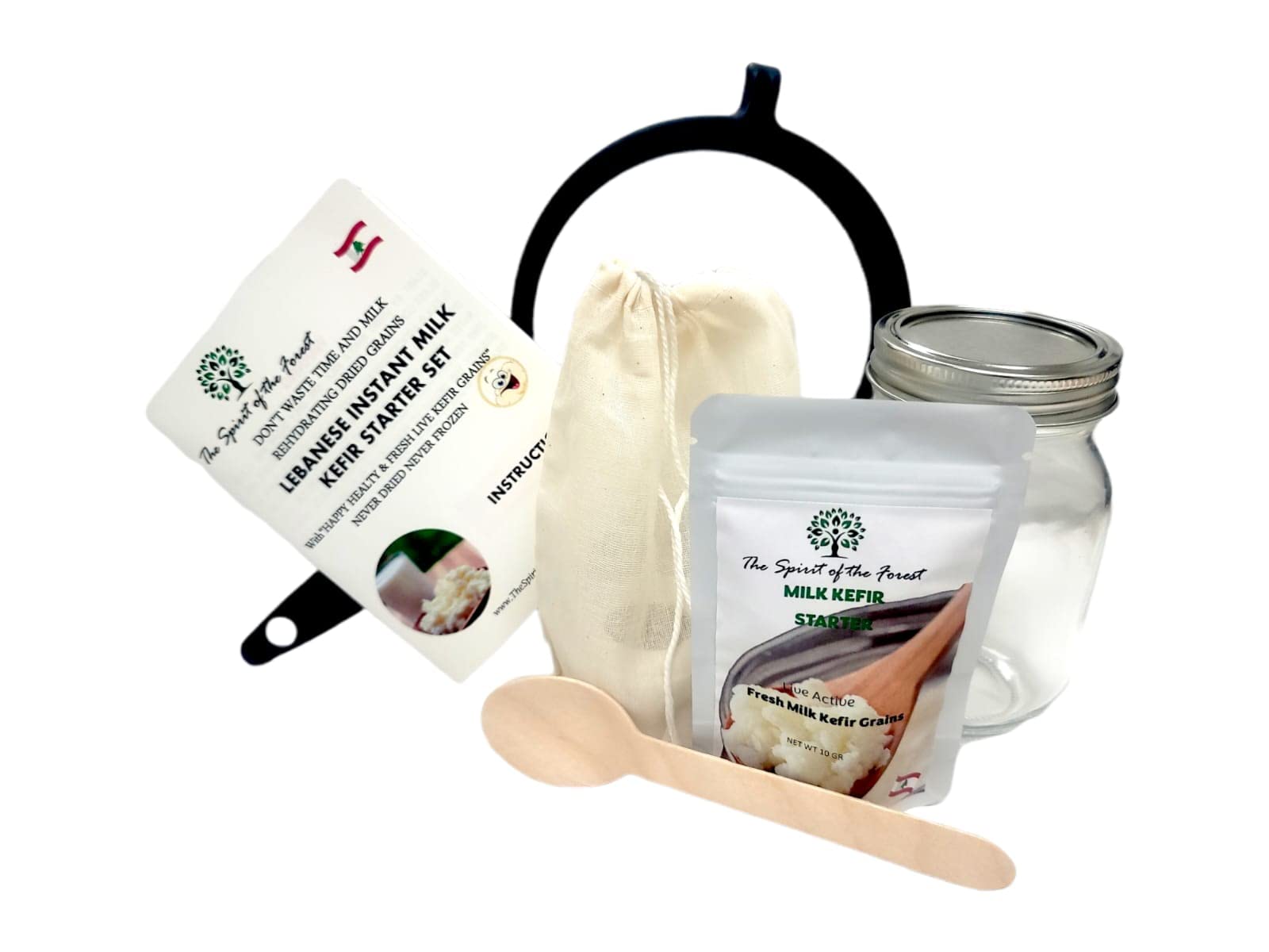 Organic Live Milk Kefir Grains - Fresh Active Probiotic Starter Culture for Homemade Yogurt & Fermented Drinks | 1 tsp & 2 tsp Starter Set | Perfect for Gut Health, Smoothies & Baking