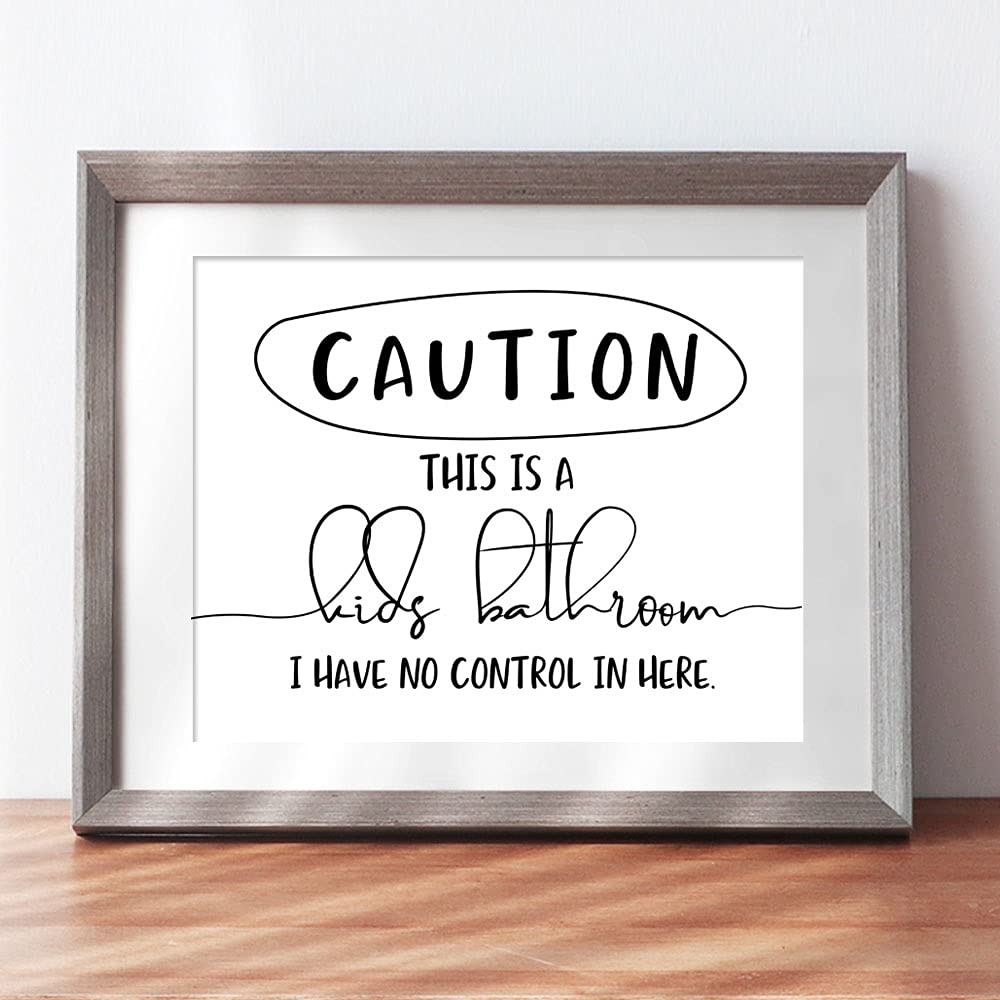 Funny Farmhouse Bathroom Sign - 8x10 Inch Humorous Wall Art for Bathroom Decor, Home & Office - Perfect Gift for Housewarming, Wedding & Coworkers
