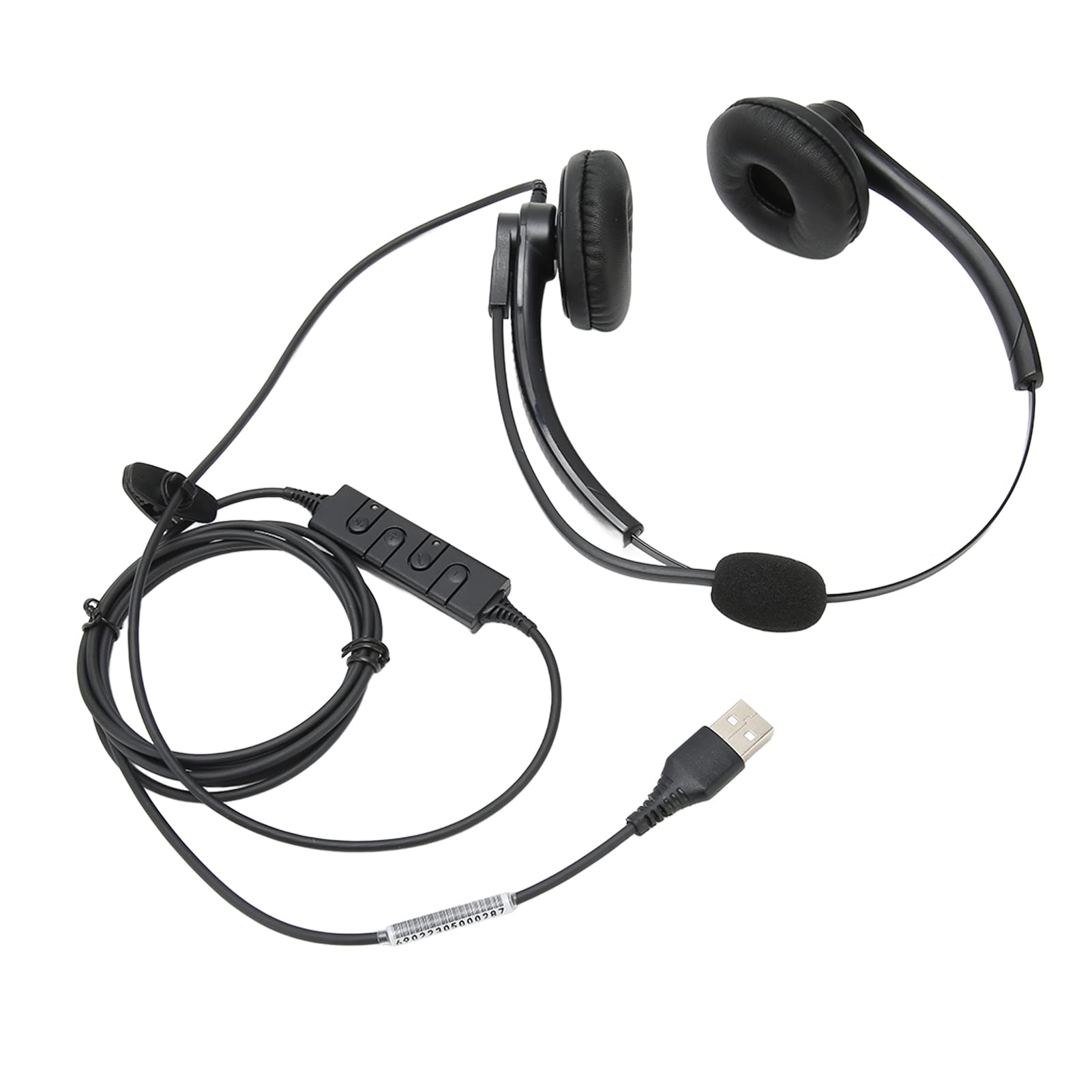 Noise Cancelling USB Wired Headset with Microphone - Binaural Business Headphones for Call Center, Customer Service & Office Use (Comfortable & Clear Calls)