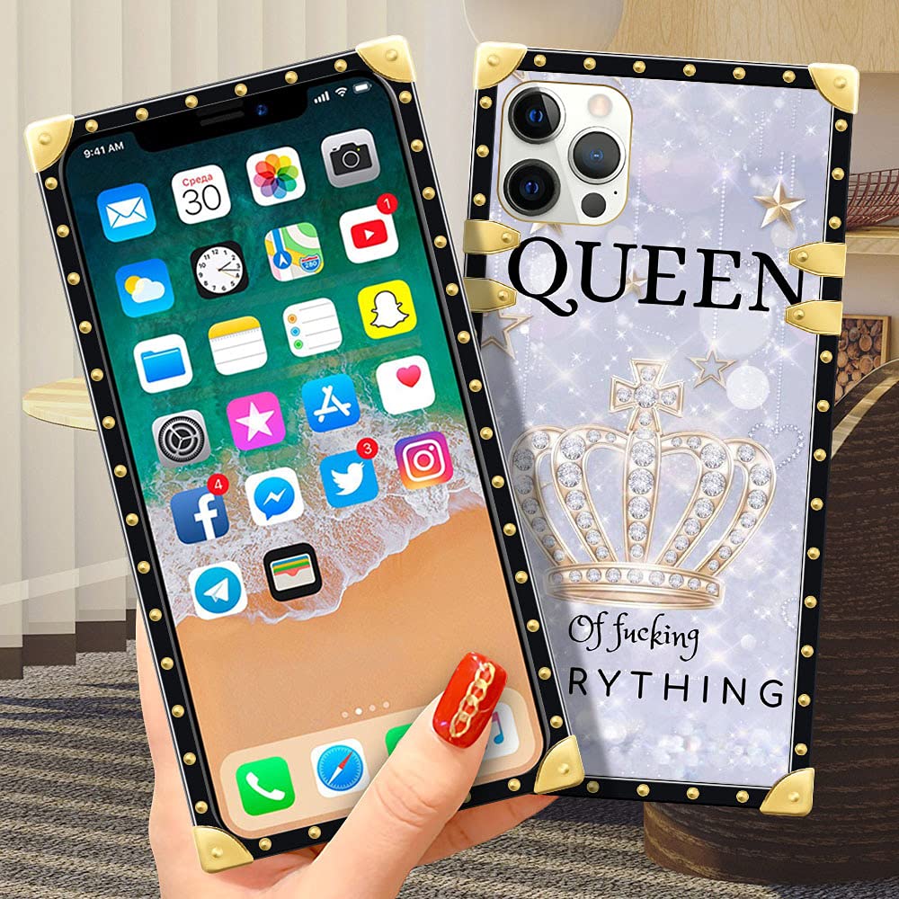 DAIZAG iPhone 12 Pro Max Case 6.7 Inch - Shockproof Soft TPU Bumper Phone Cover for Women & Girls | Elegant Queen Design | Perfect for Daily Use, Work & Travel Protection
